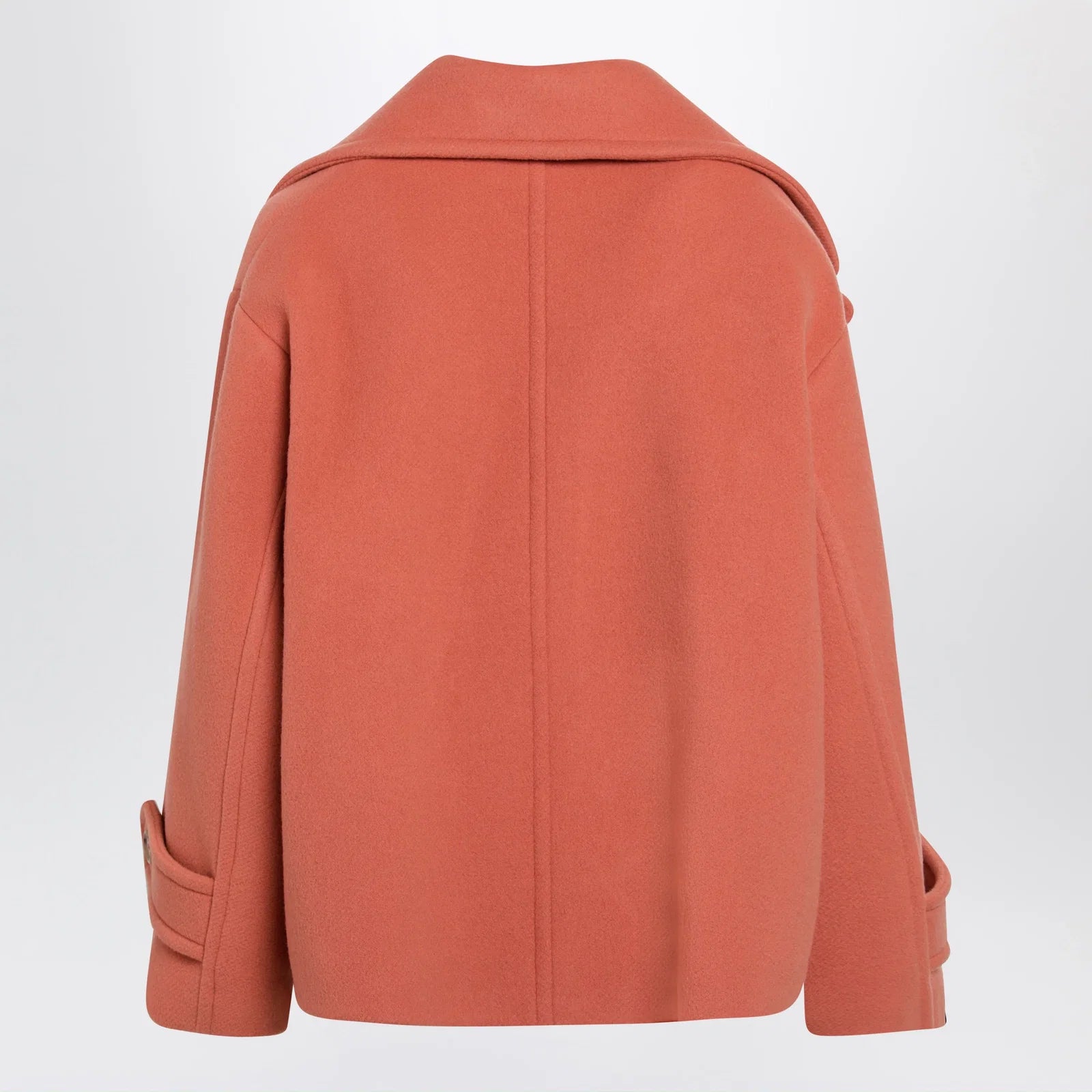 Chloé Cedar pink double-breasted short wool coat