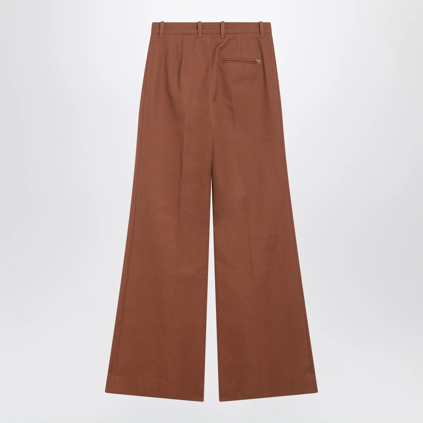 Chloé Flared cotton trousers in nougat colour