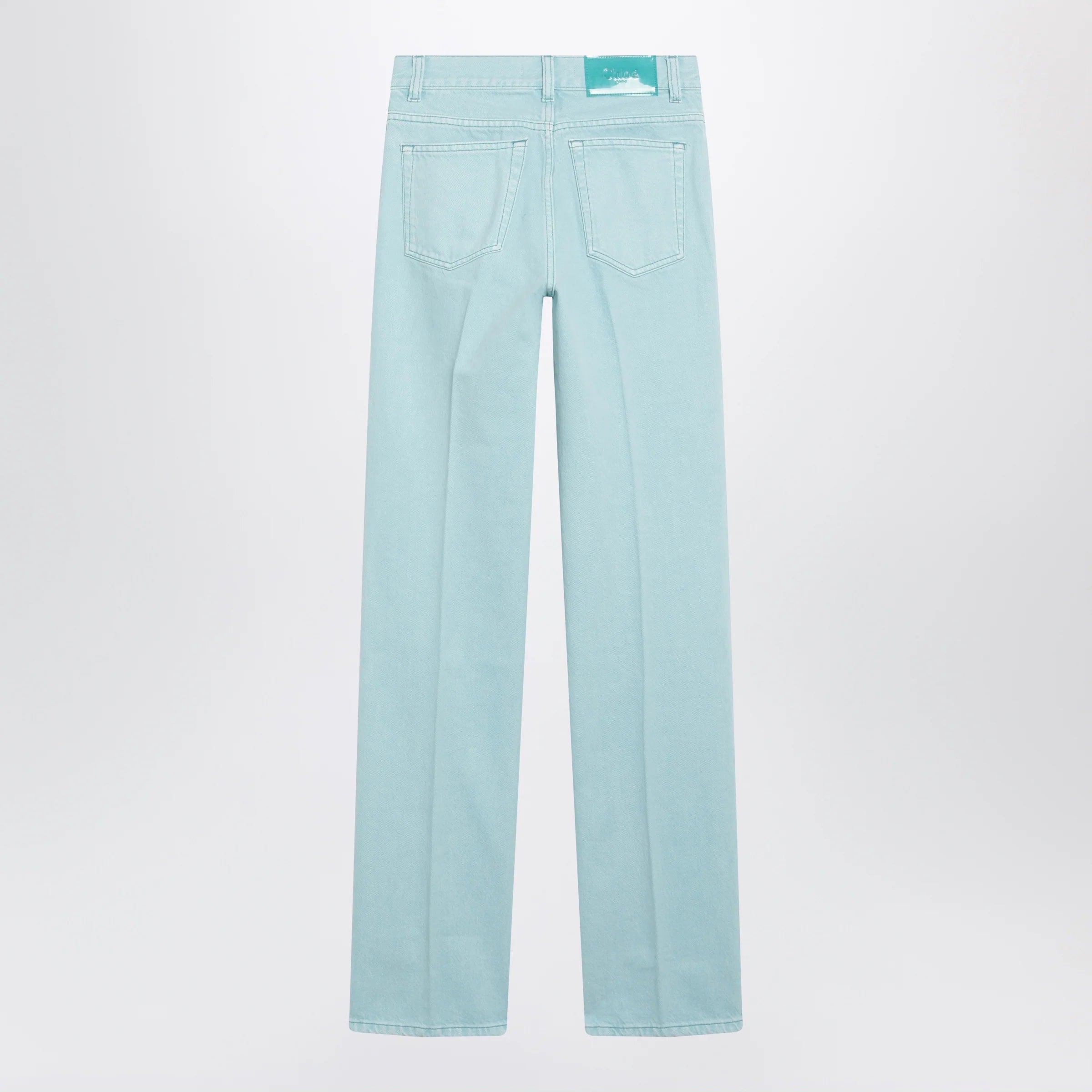 Chloé Straight jeans in turquoise organic cotton denim