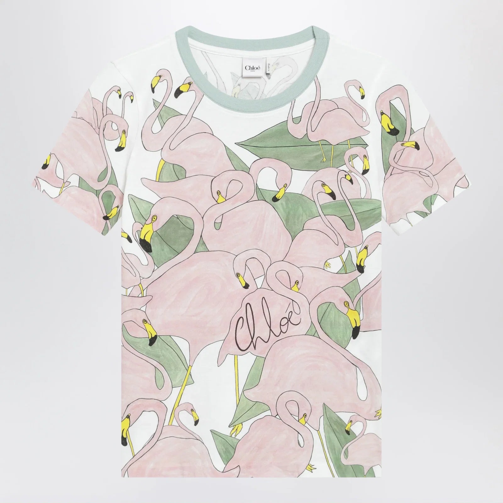Chloé Baby-fit crew-neck T-shirt in organic cotton jersey, multicolor