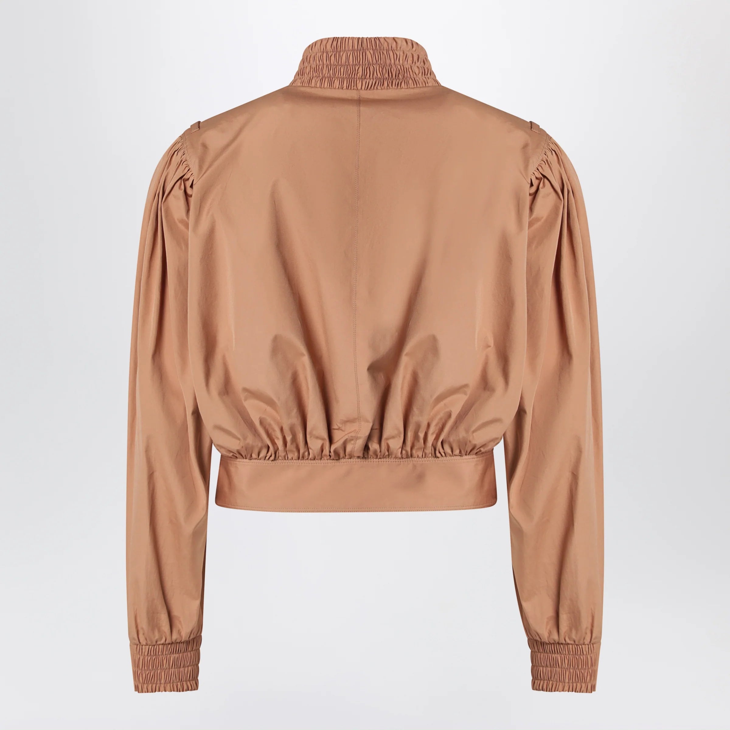 Chloé Ruched short cotton poplin jacket in Reef Shell