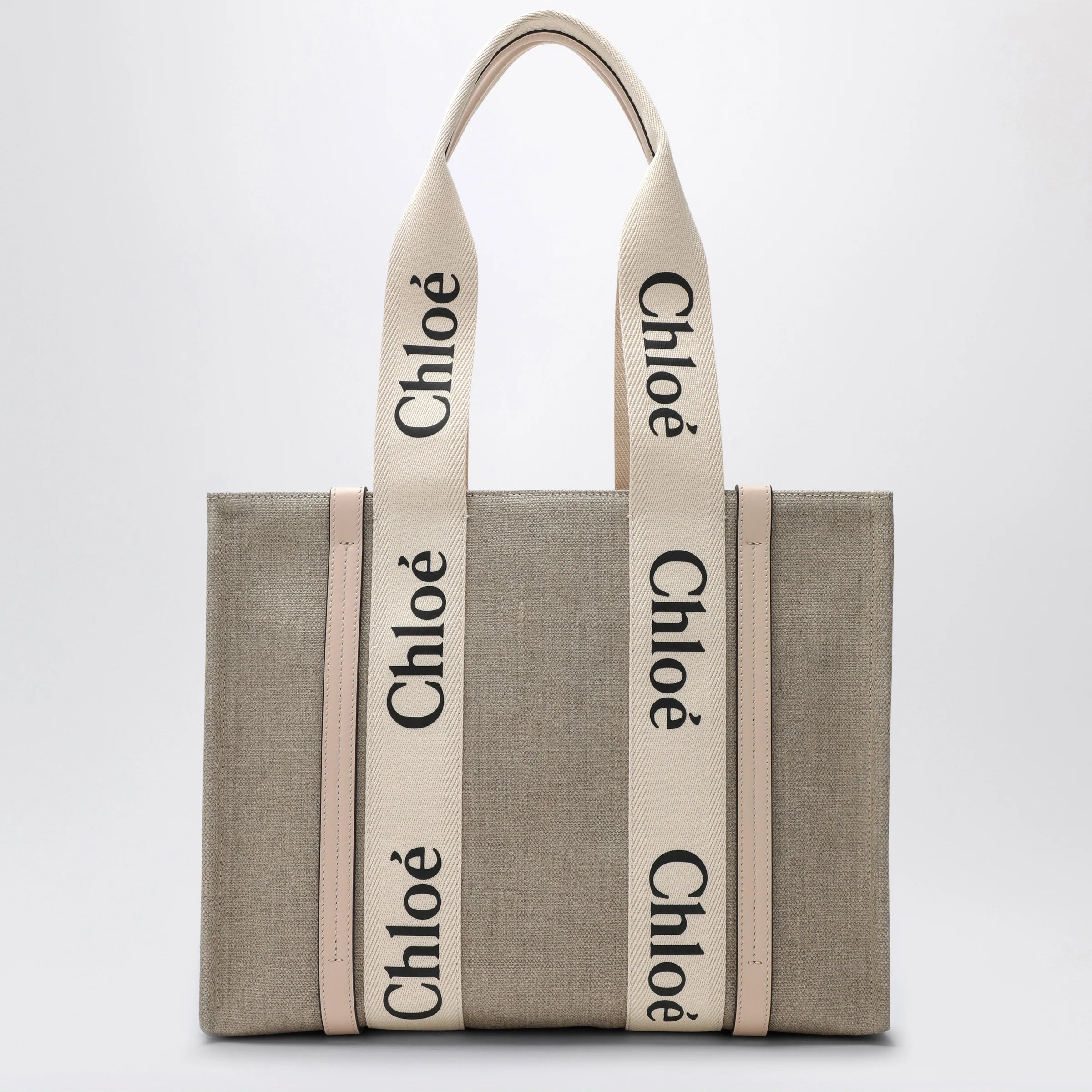 Chloé Medium Woody tote bag in beige canvas
