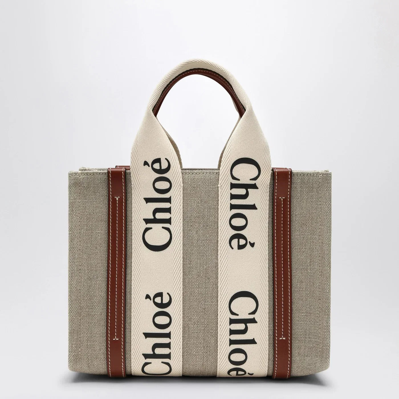 Chloé Woody little bag in beige canvas