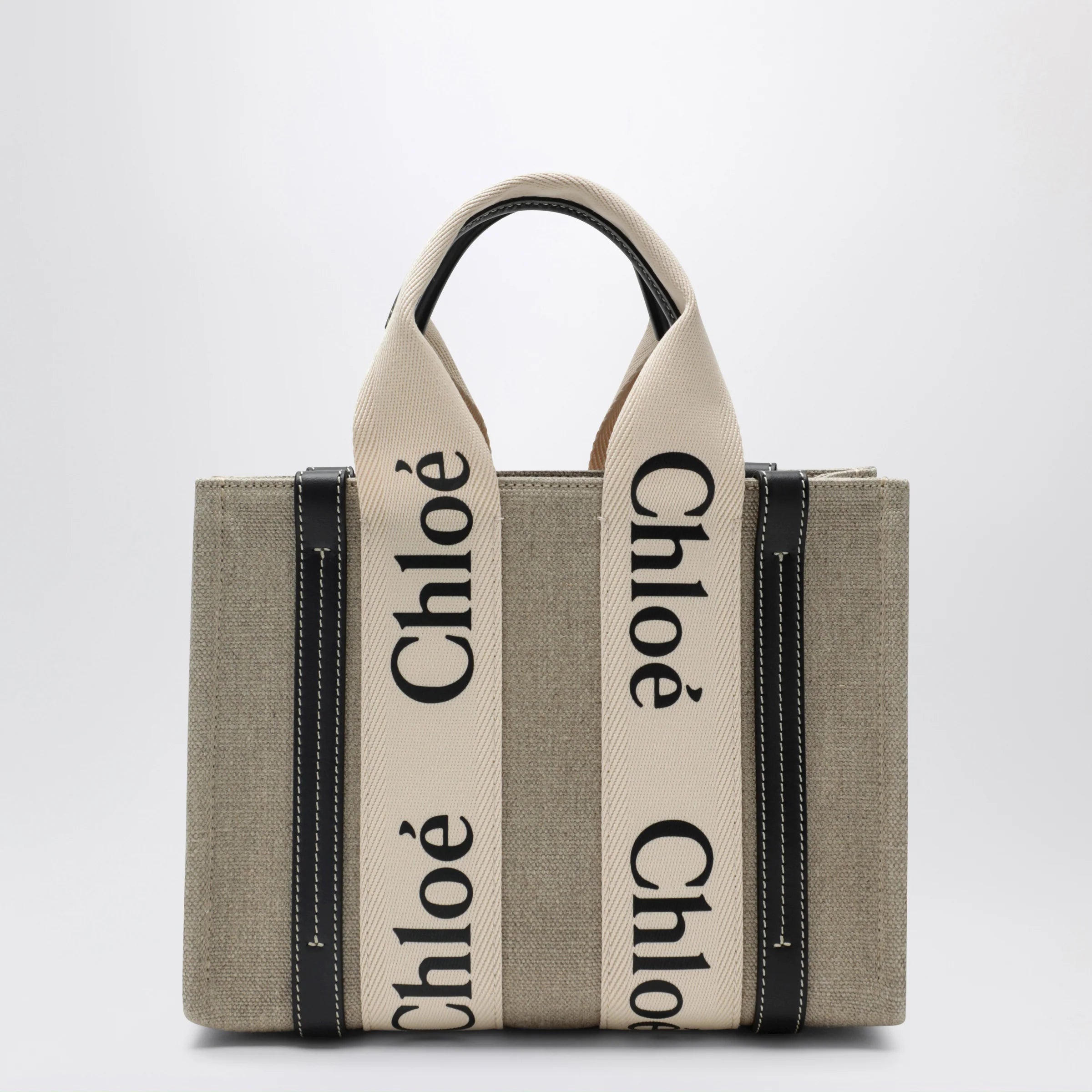 Chloé Woody little bag in beige canvas