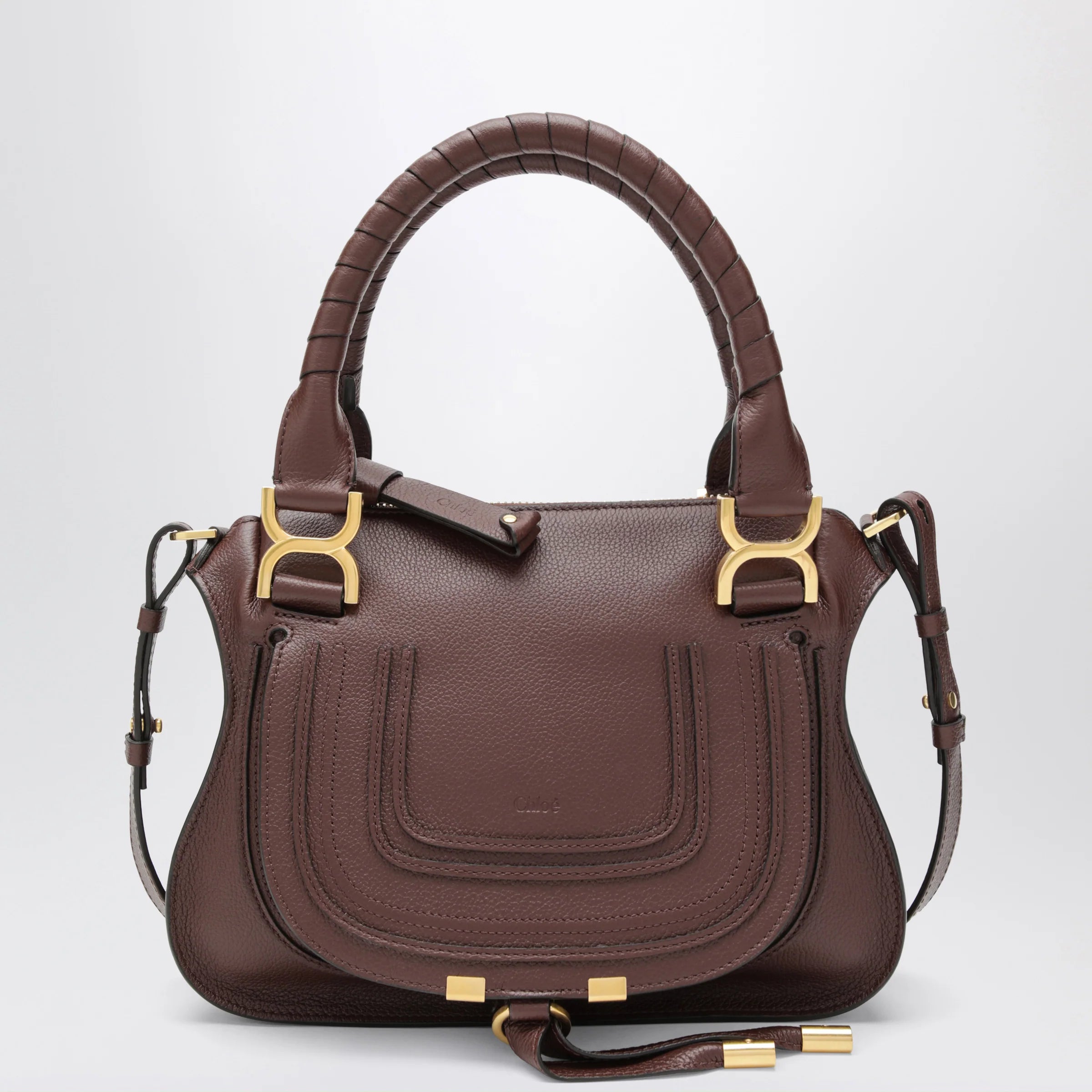 Chloé Small brown Marcie handbag in leather