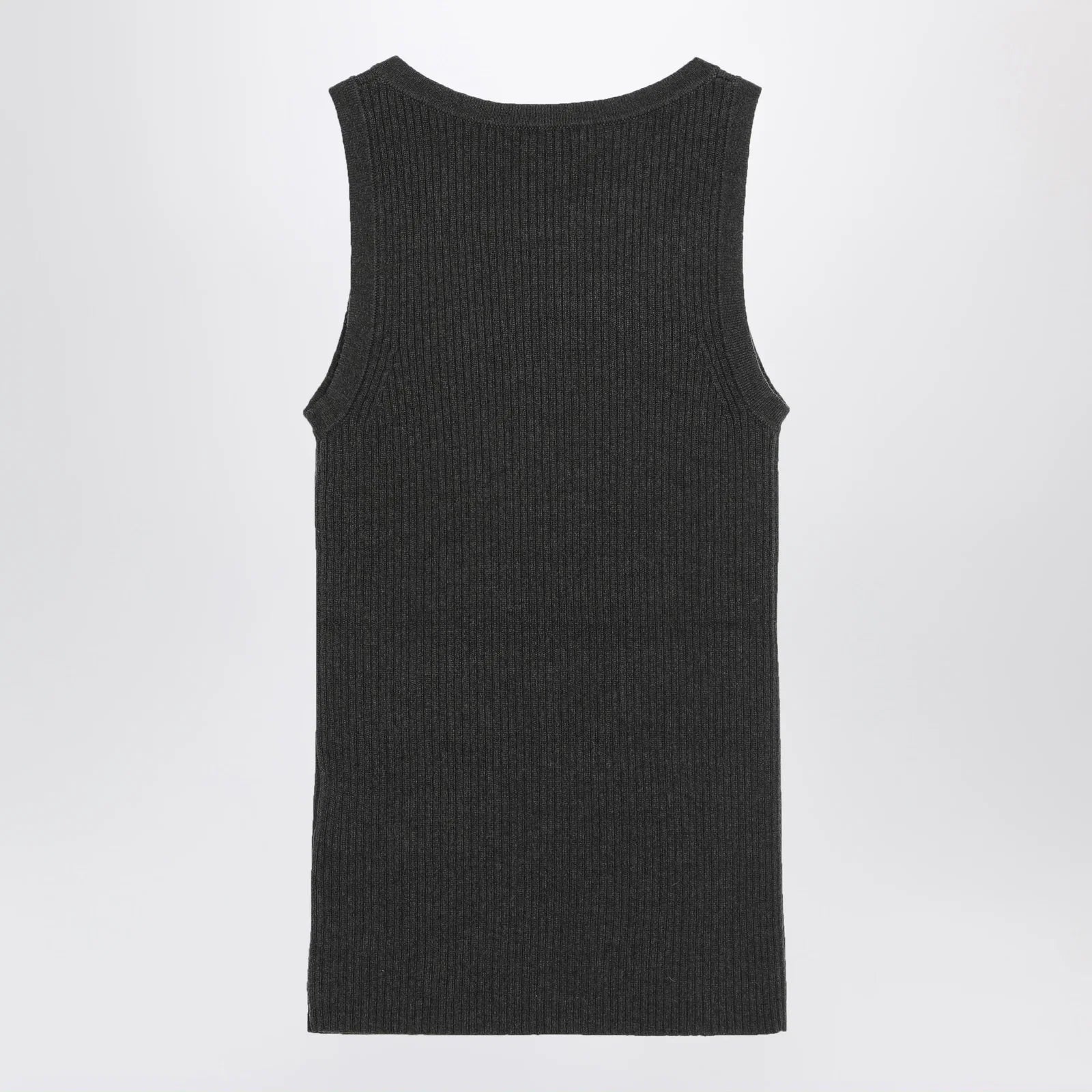S Max Mara Green ribbed tank top in wool and cashmere