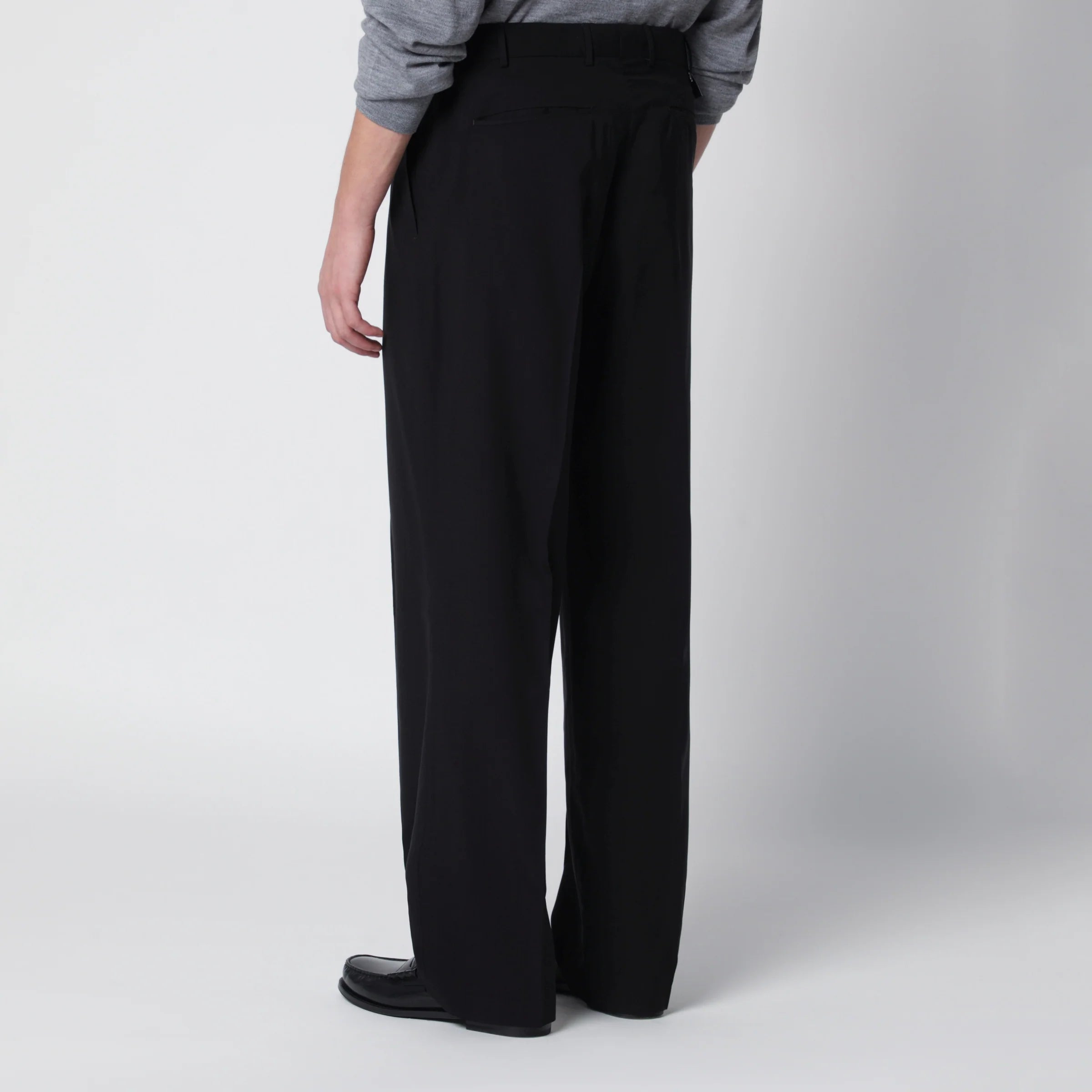 PT Torino Black wool trousers
