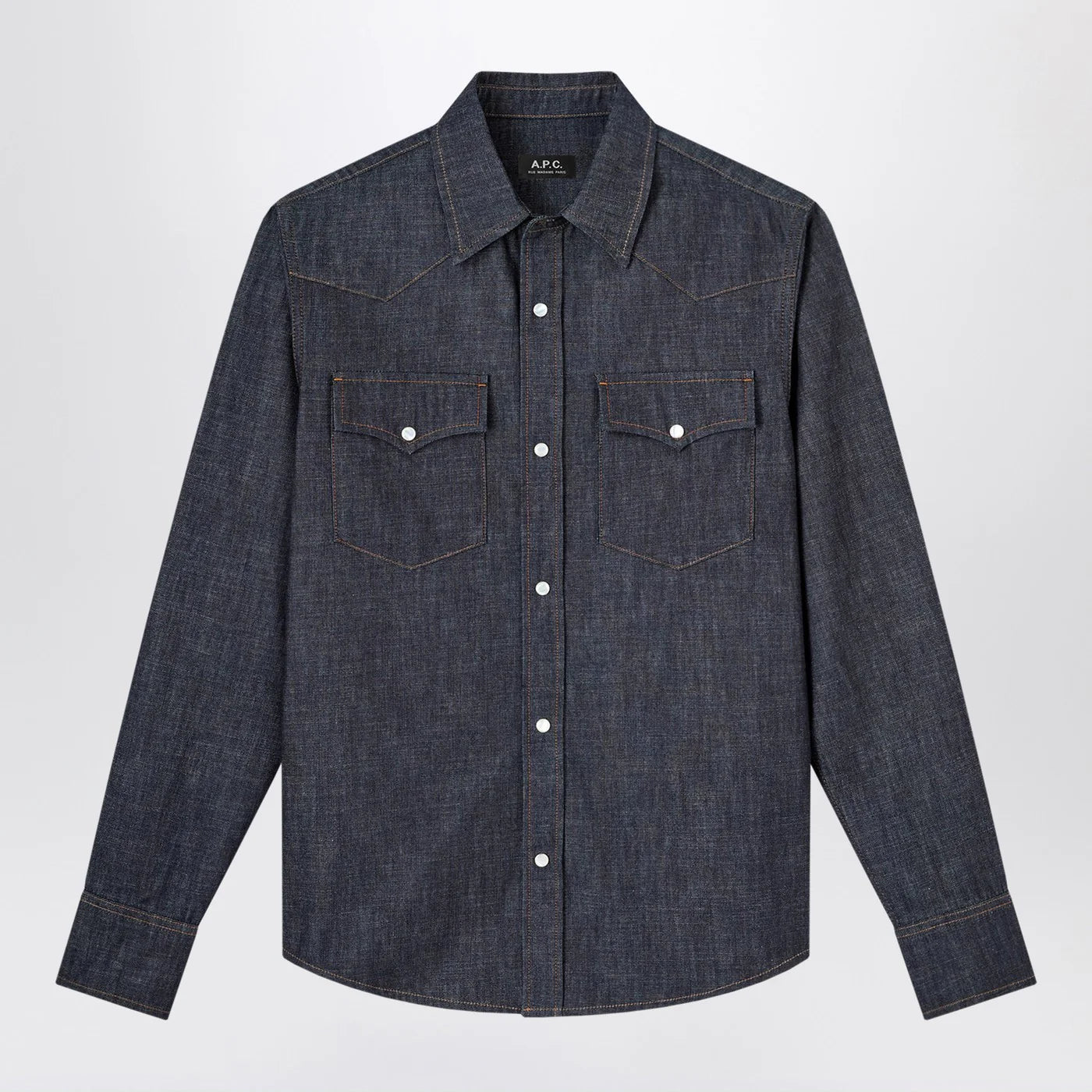 A.P.C. Indigo blue denim Western shirt