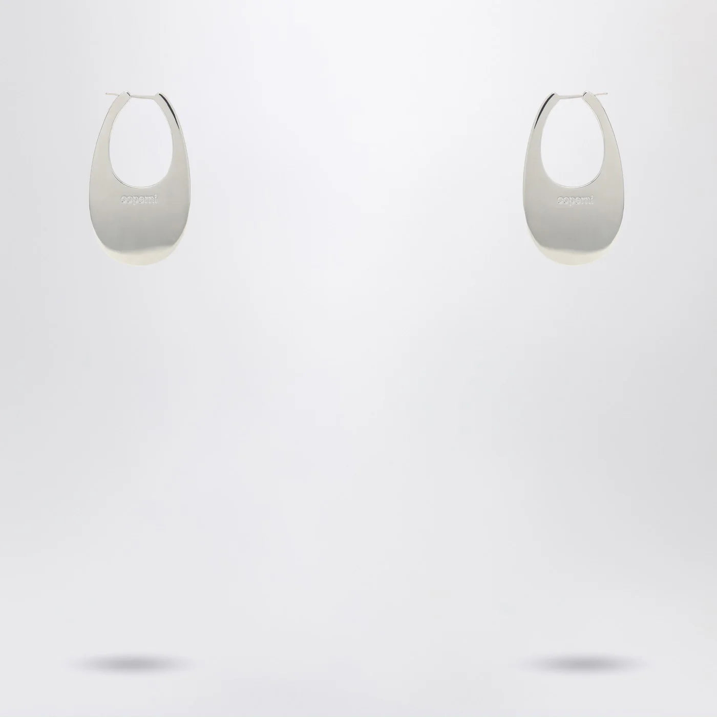 Coperni Large silver Swipe earrings