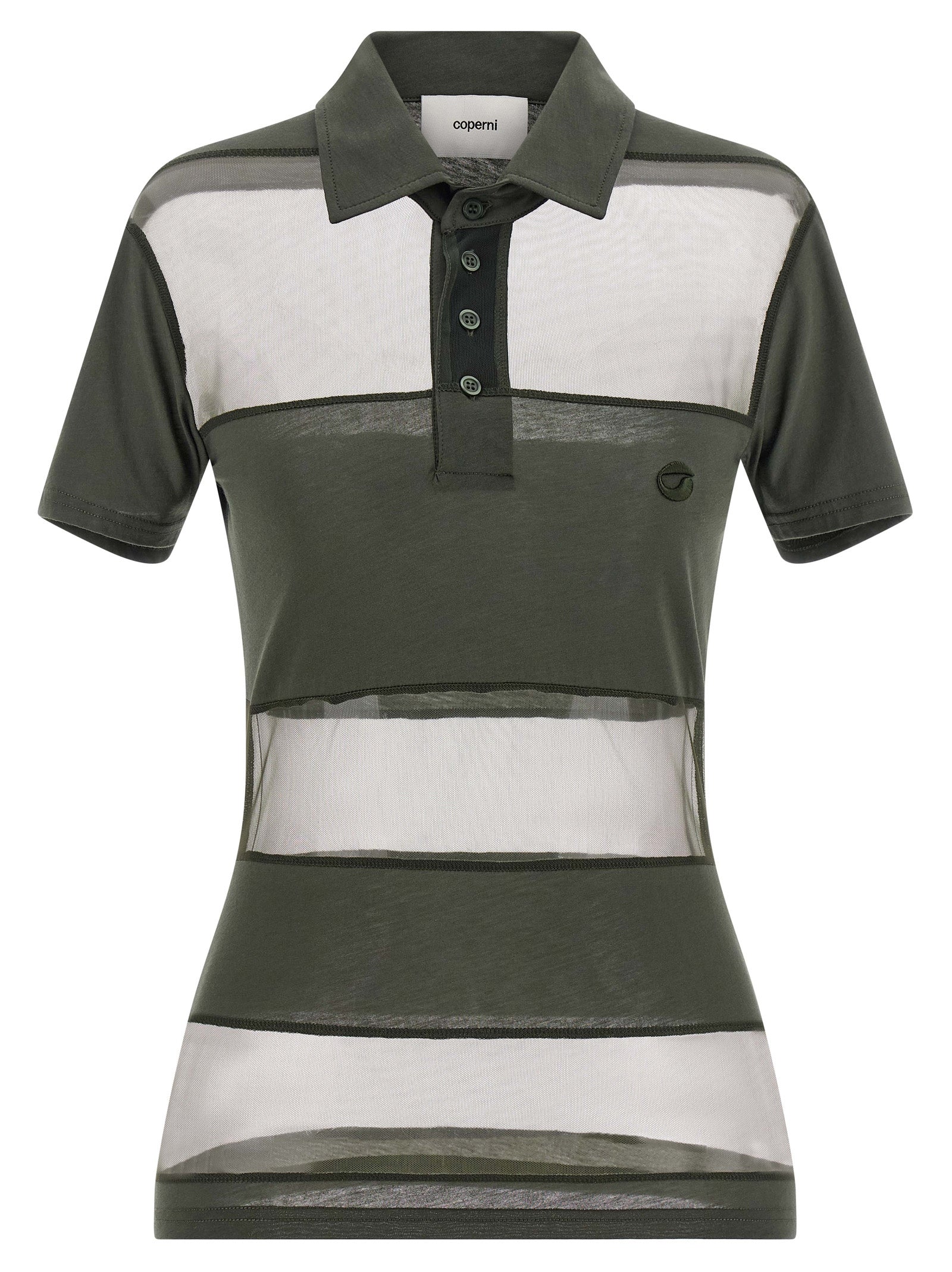 Coperni Sheer Striped Polo Shirt