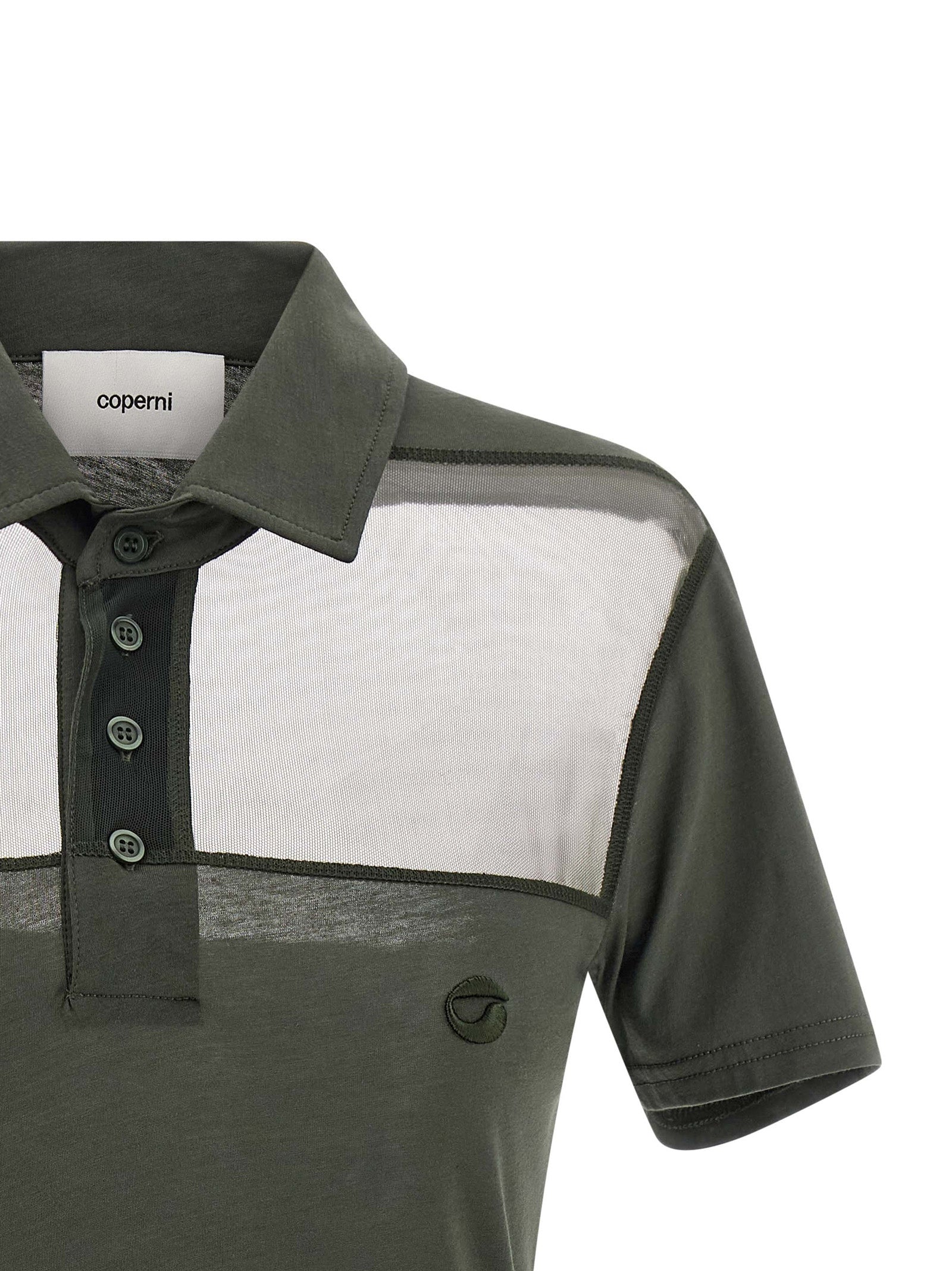 Coperni Sheer Striped Polo Shirt