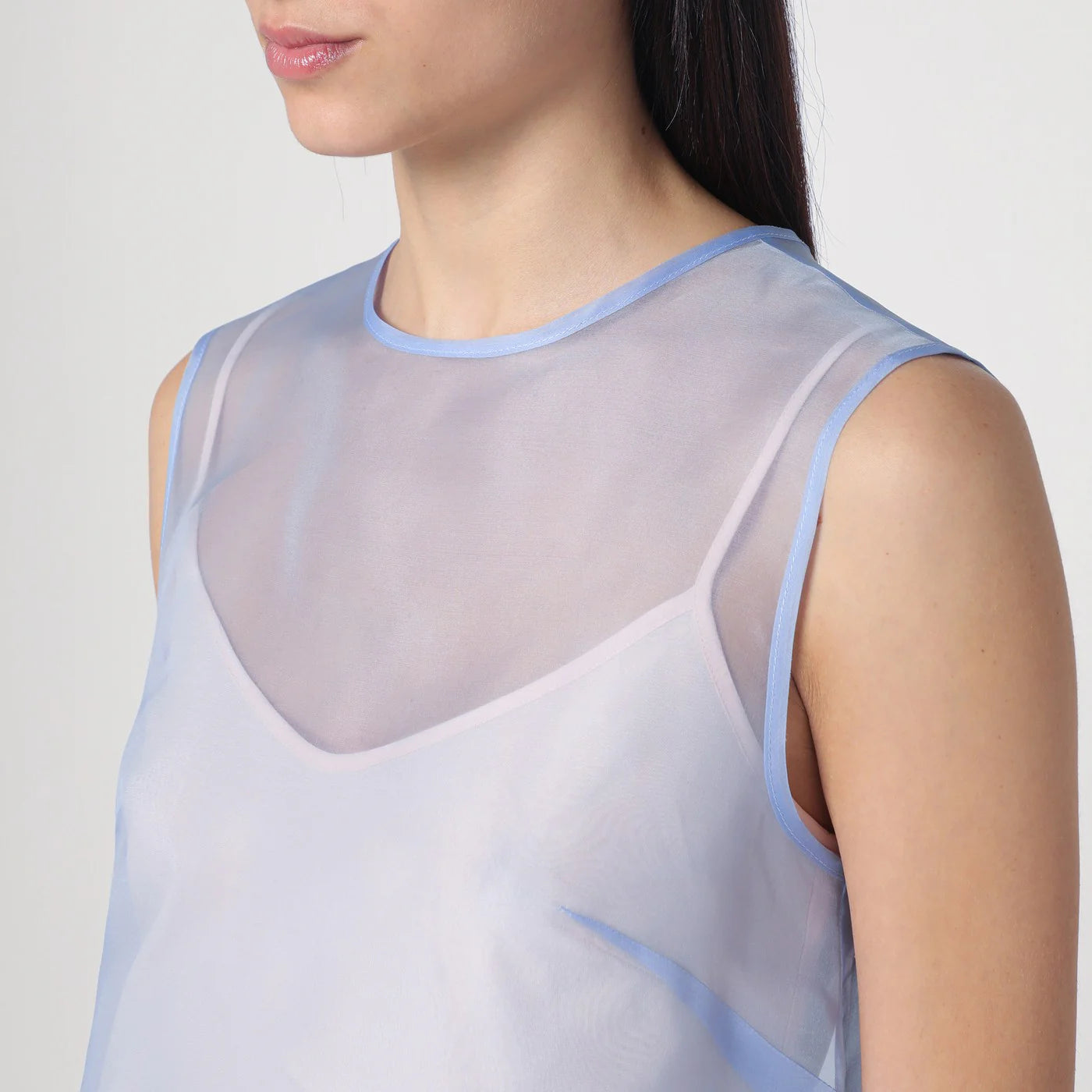 P.A.R.O.S.H. Sky blue tank top in silk