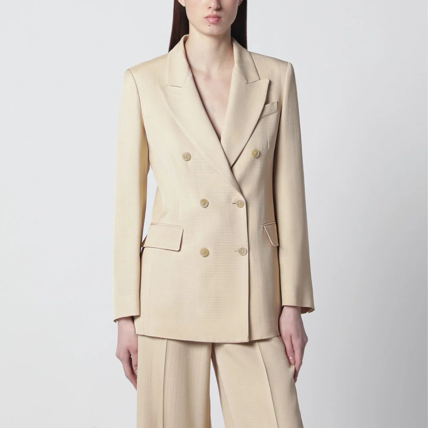 P.A.R.O.S.H. Champagne double-breasted jacket