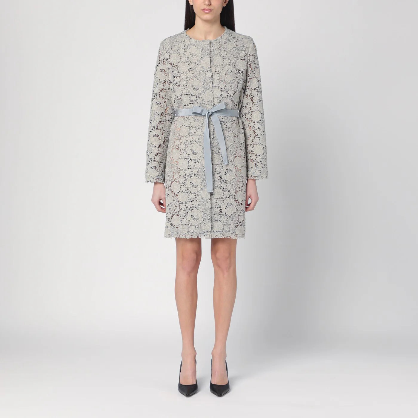 P.A.R.O.S.H. Light grey lace long jacket