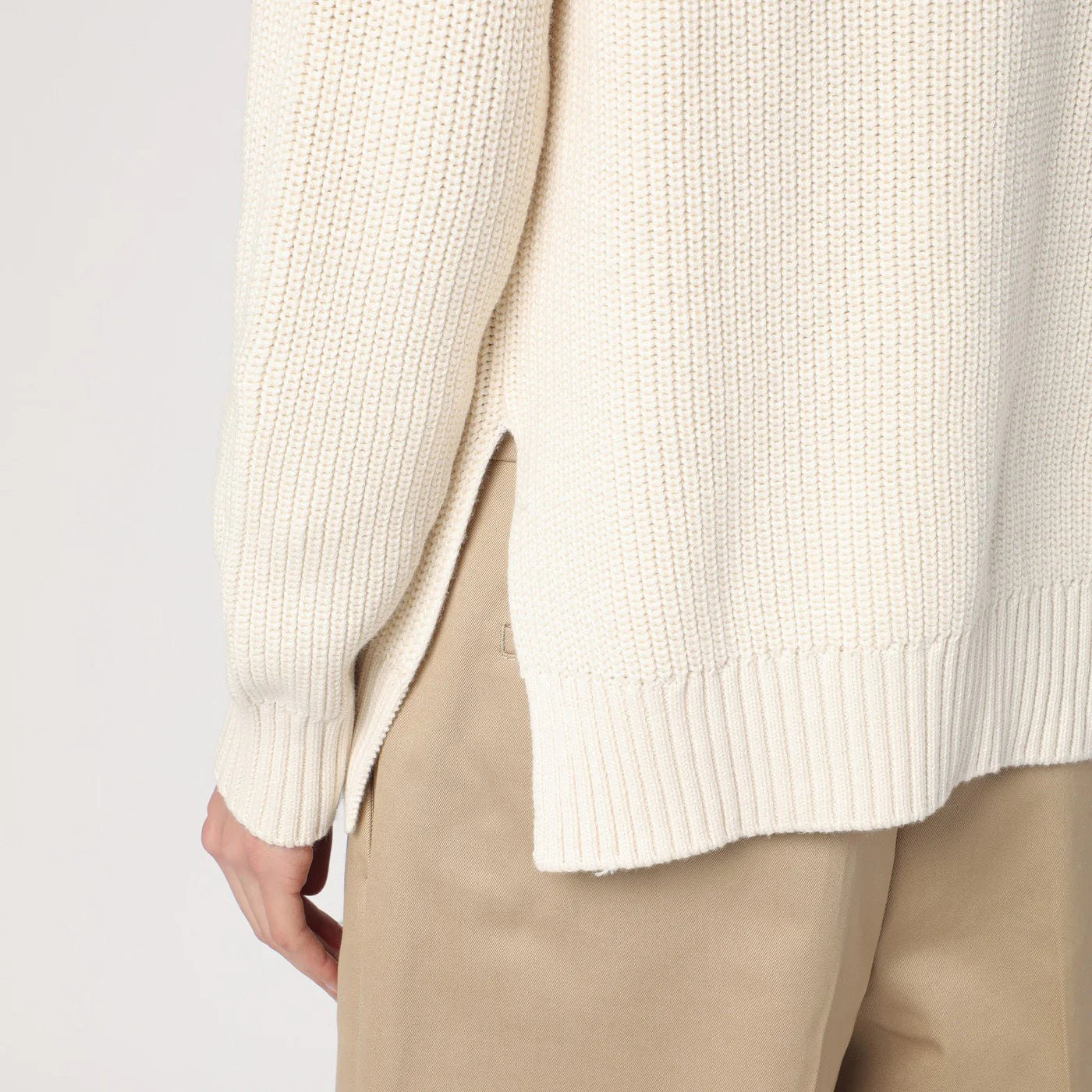 P.A.R.O.S.H. Sweater cream in cotton and cashmere