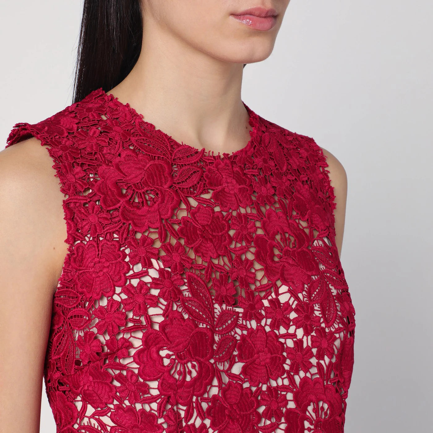 P.A.R.O.S.H. Red lace midi dress