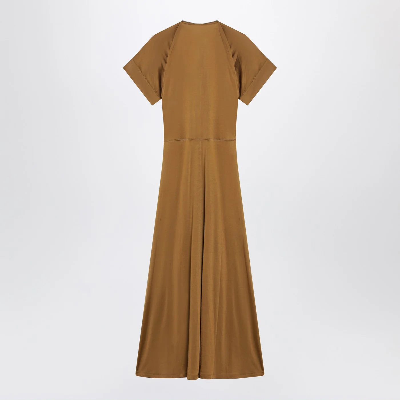 LEMAIRE Cinnamon-brown zip-up dress in cotton-viscose jersey