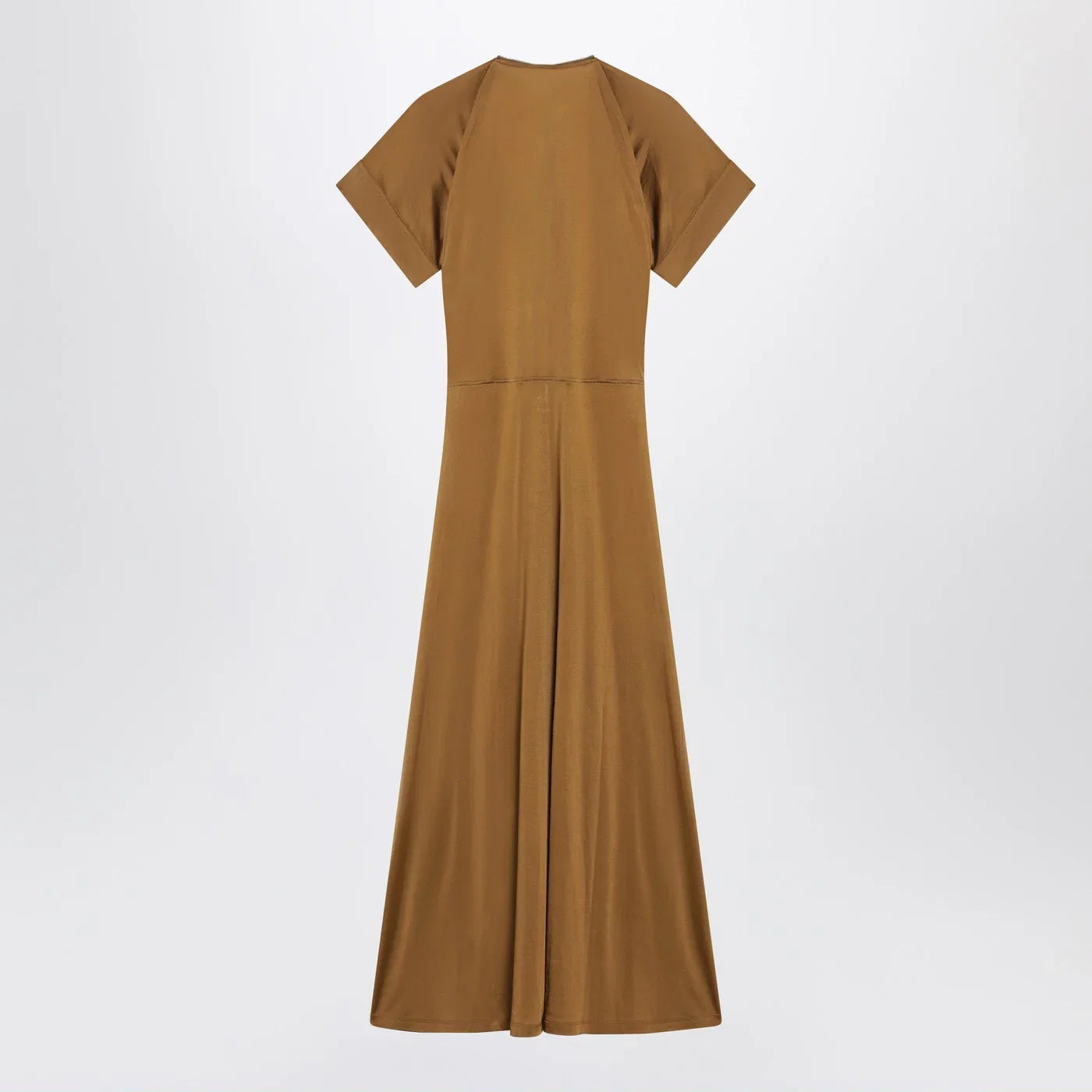 LEMAIRE Cinnamon-brown zip-up dress in cotton-viscose jersey