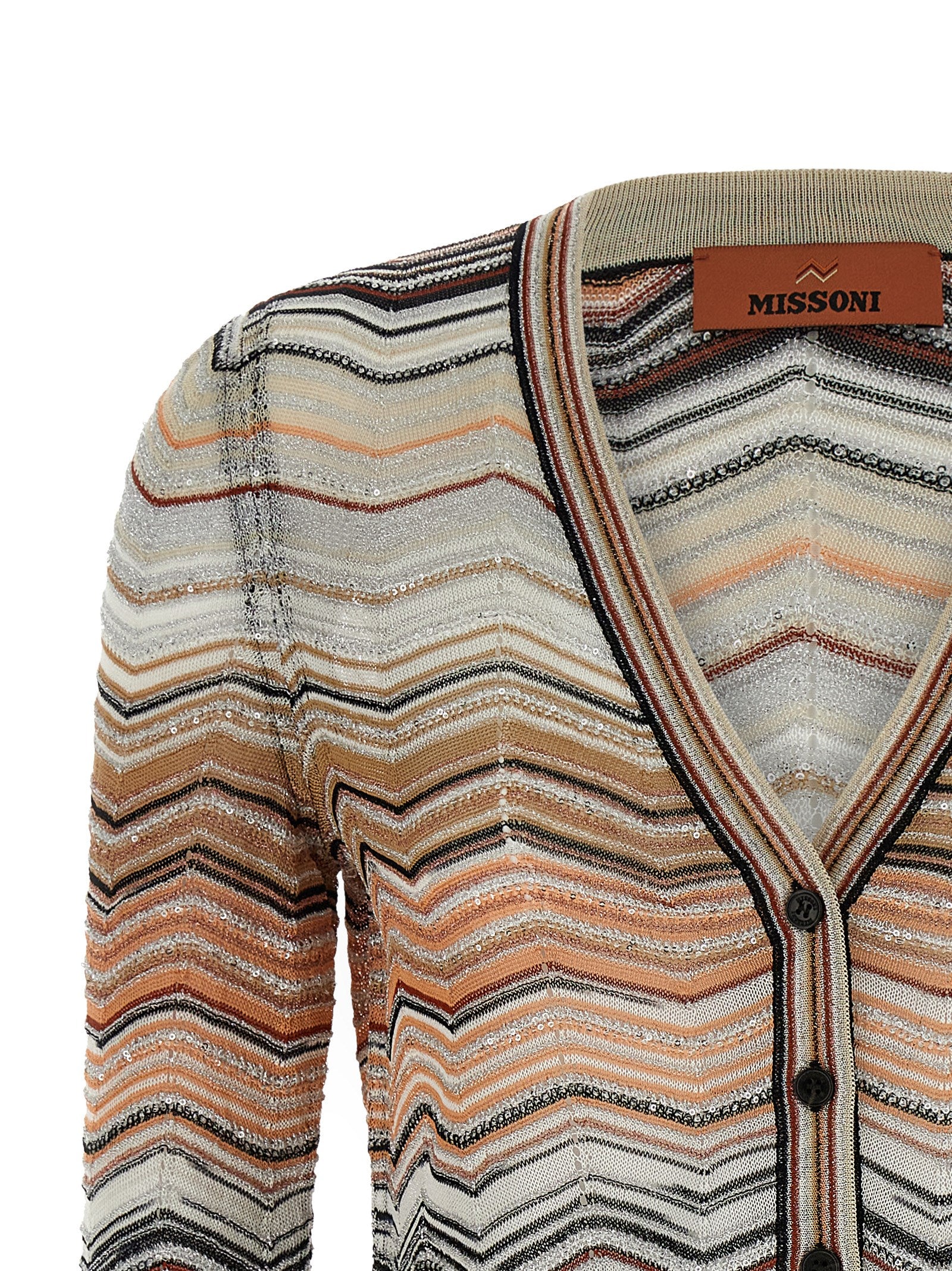Missoni Chevron Lamé Cardigan
