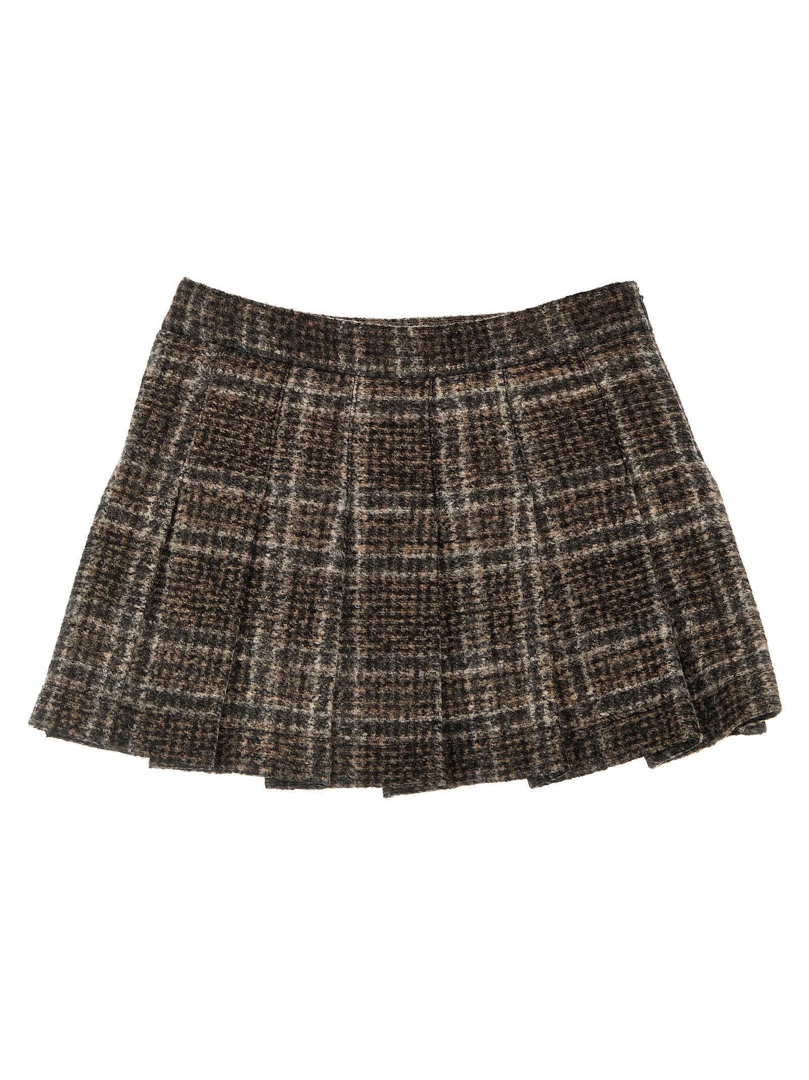 Douuod Check Pleated Skirt