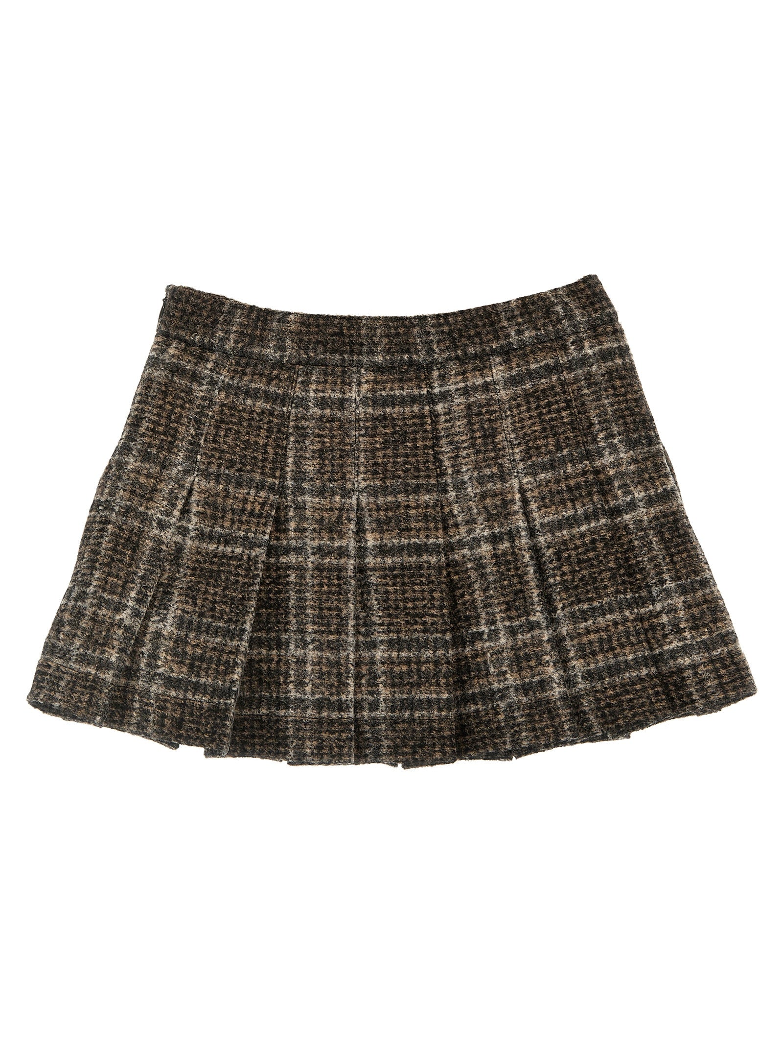 Douuod Check Pleated Skirt