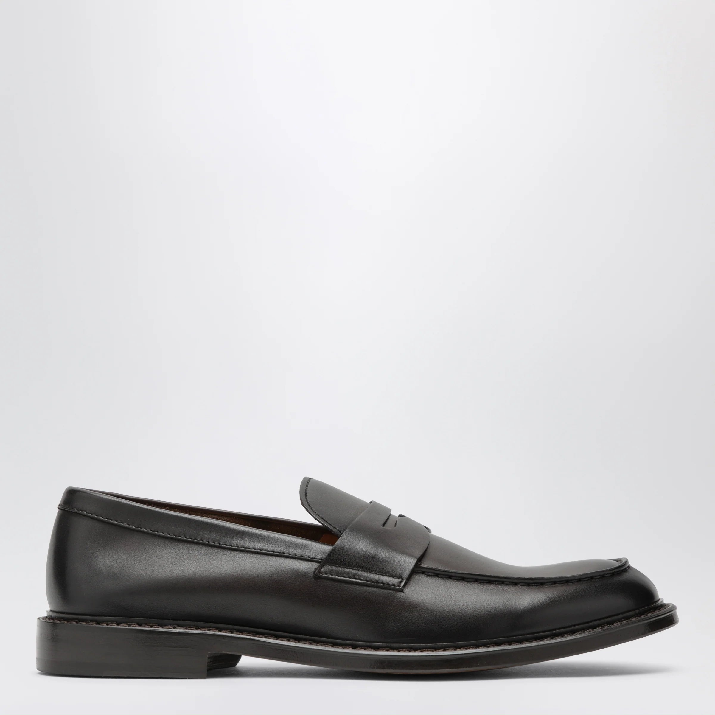 Doucal's Brown Penny loafers in leather