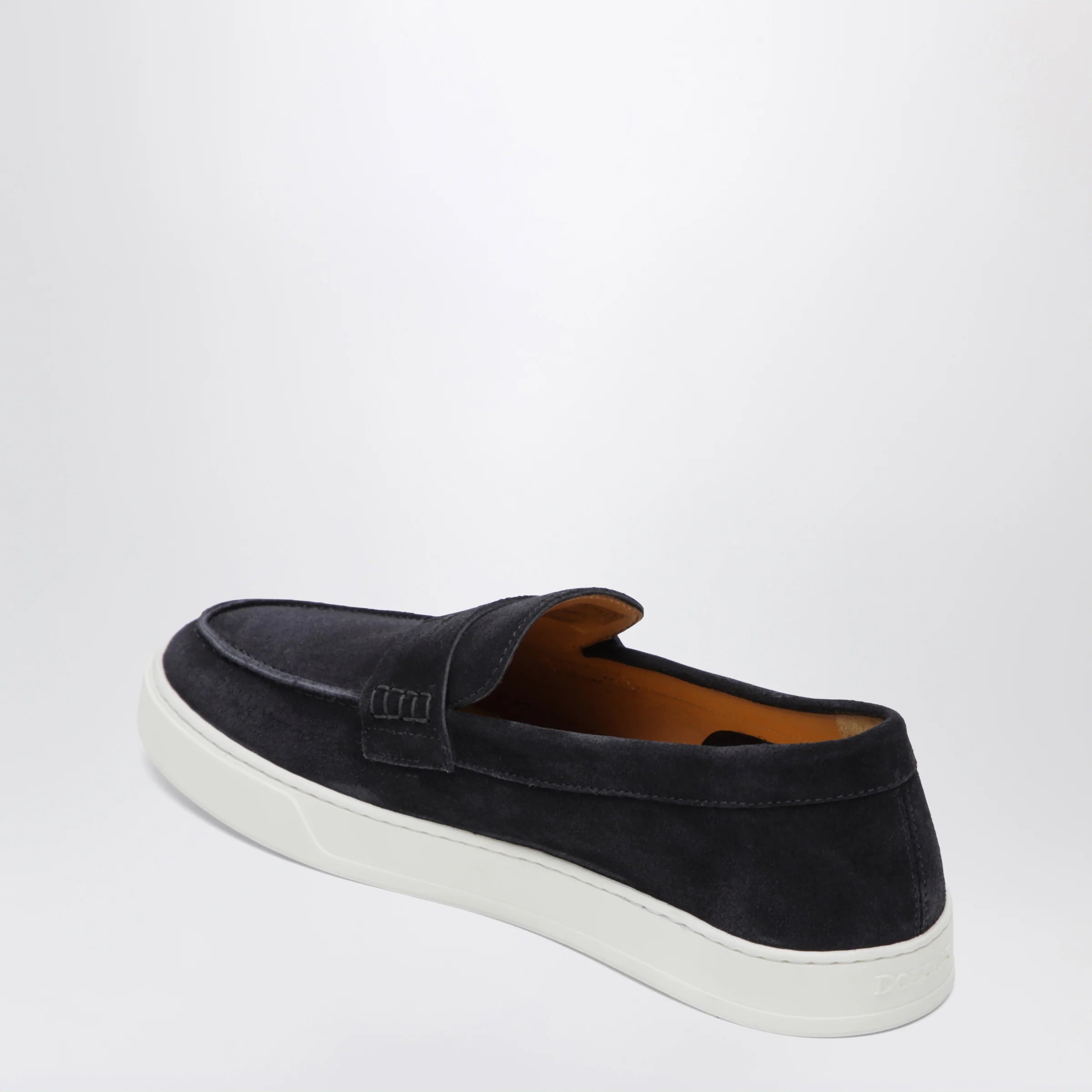 Doucal's Blue Suede Penny Loafers