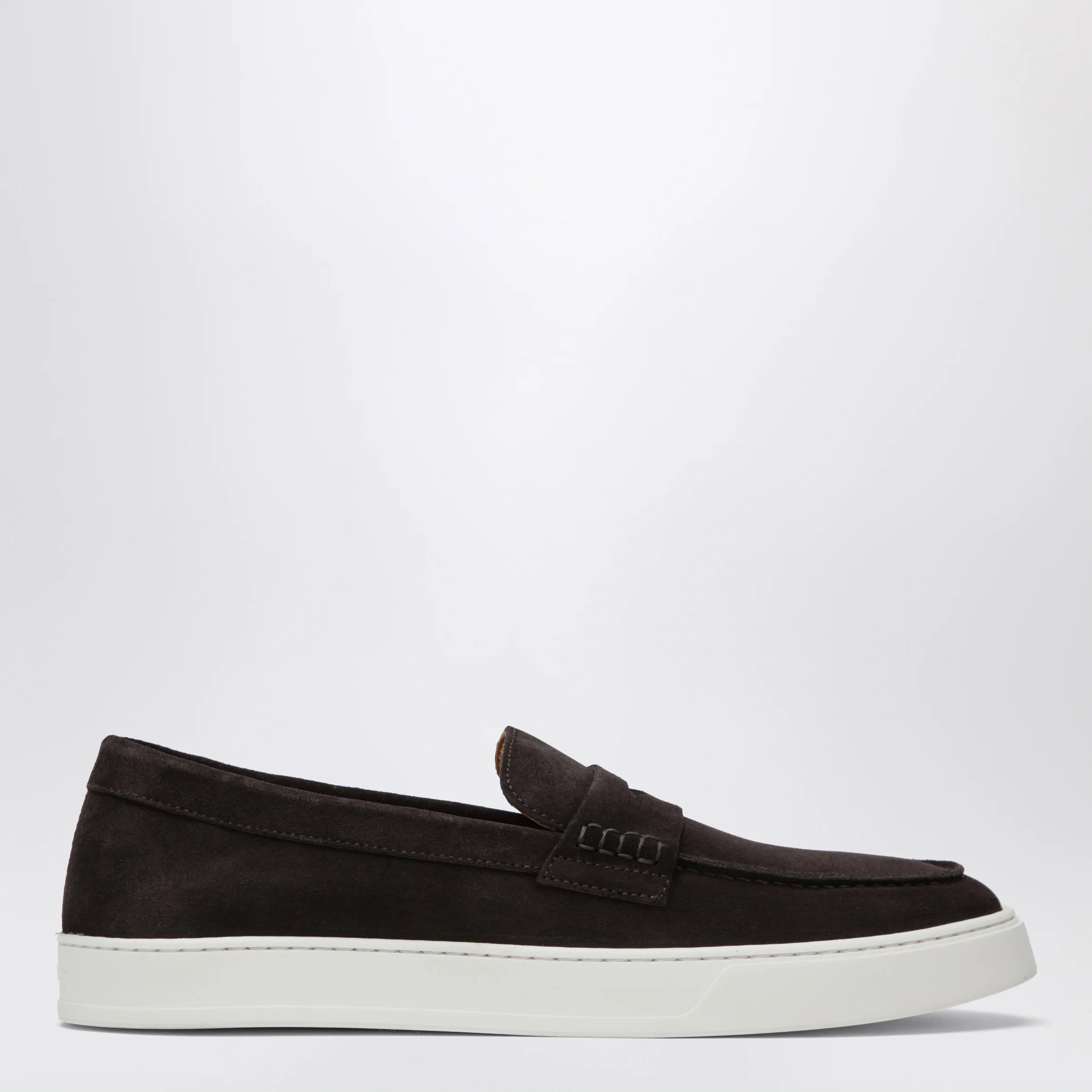 Doucal's Brown Suede Penny Loafers