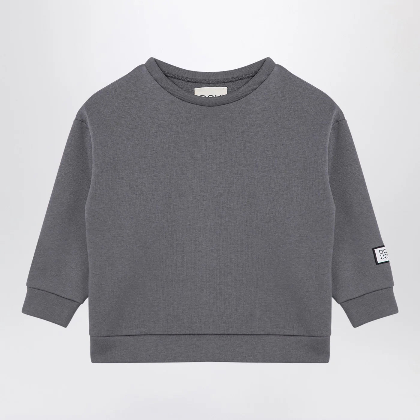 Douuod Grey cotton blend crew-neck sweatshirt