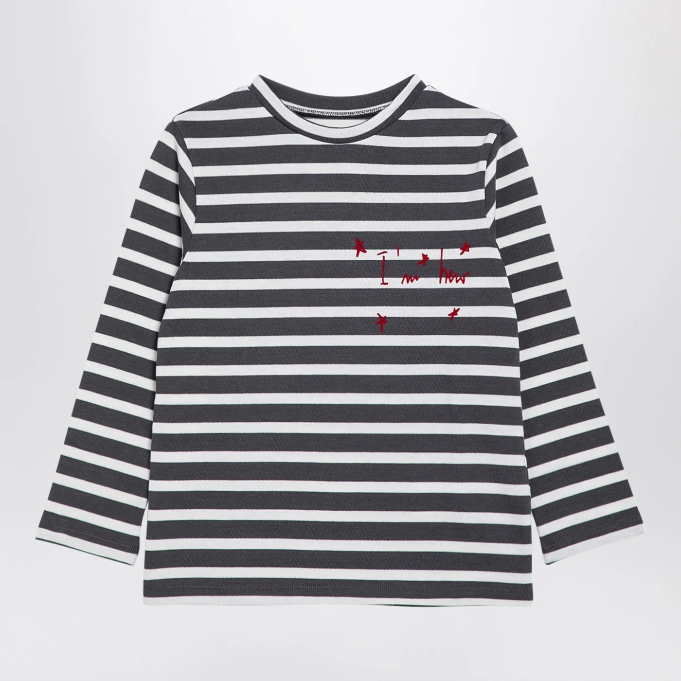 Douuod Grey/white striped cotton jersey
