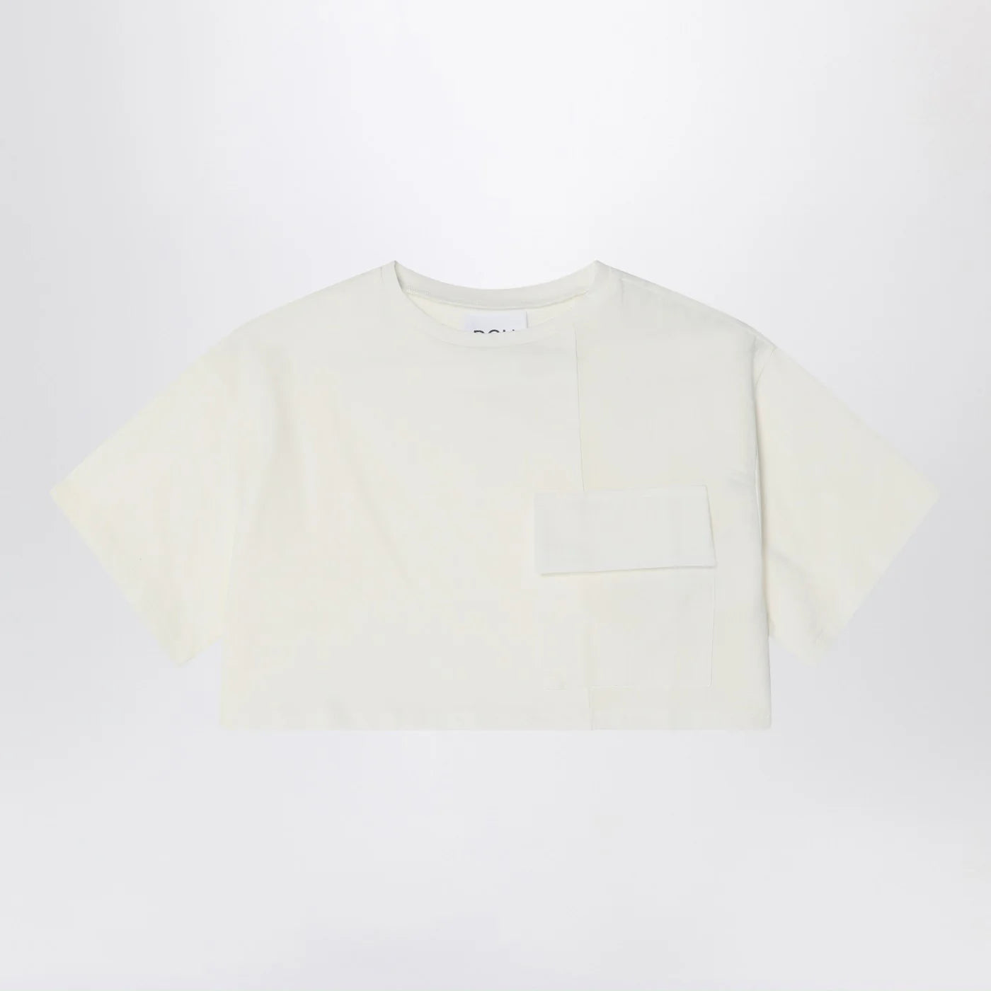 Douuod Ivory cropped t-shirt in cotton