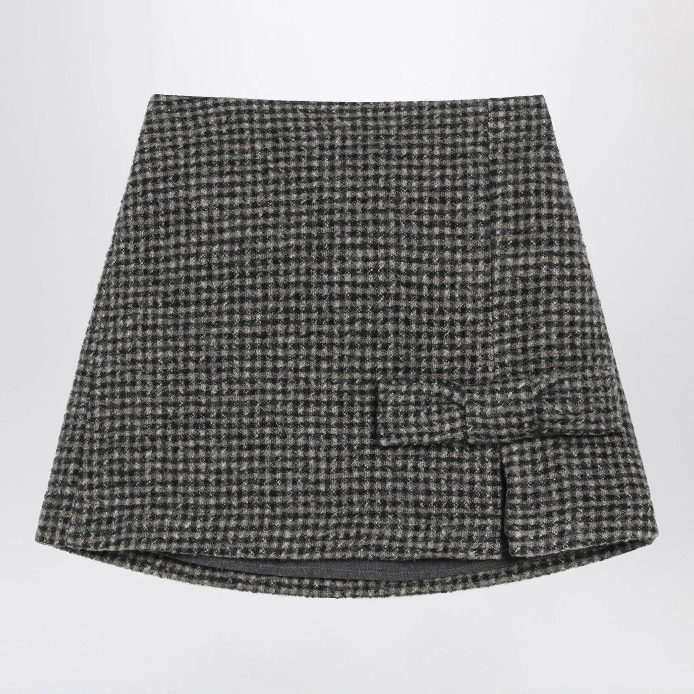 Douuod Ebony/beige checked wool Nicaragua skirt