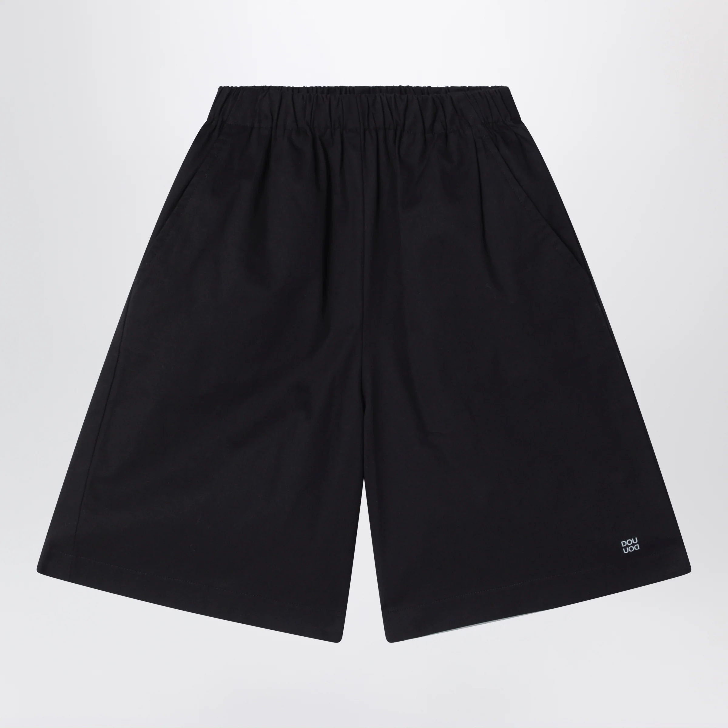 Douuod Primula black bermuda shorts in cotton poplin