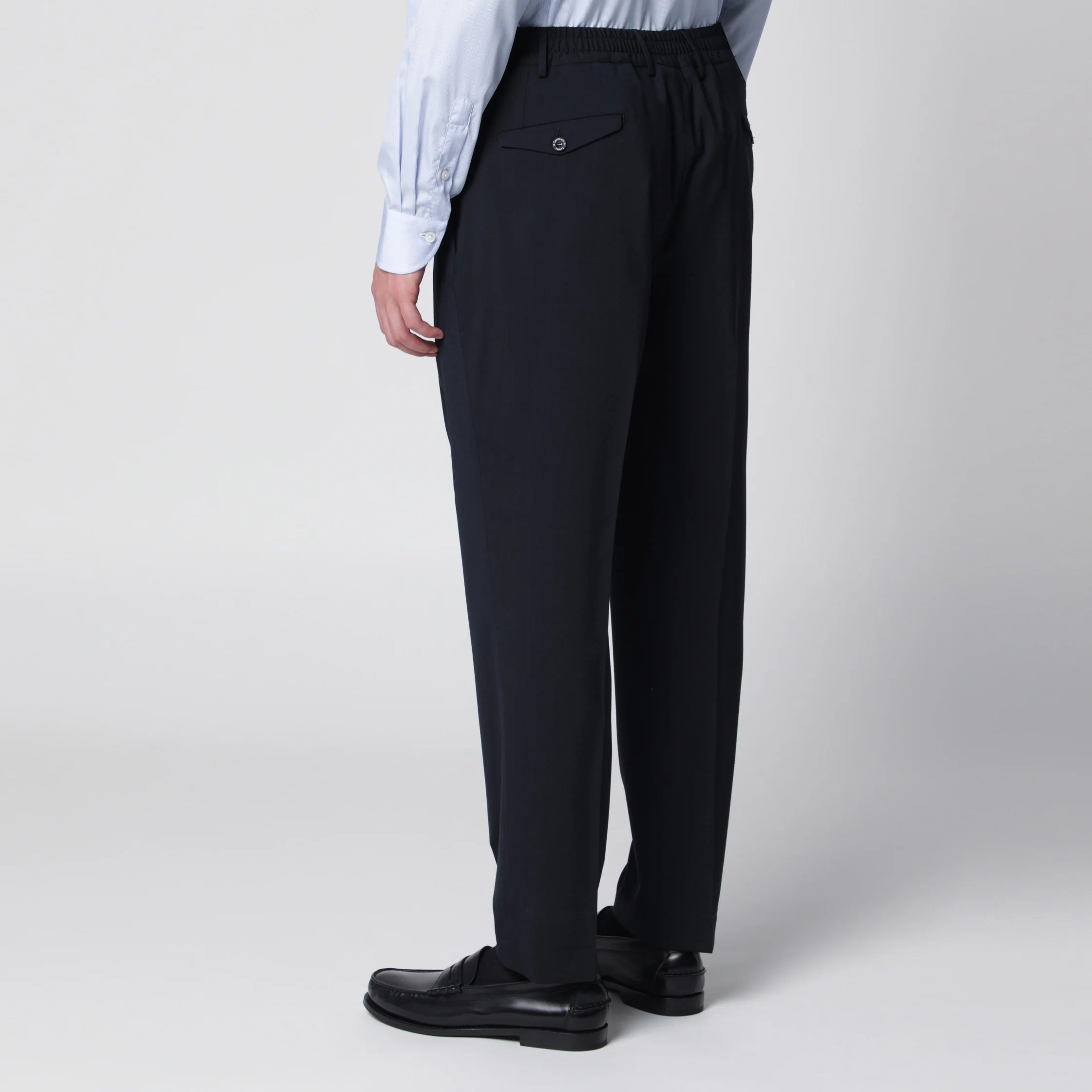 Santaniello Blue trousers in wool blend
