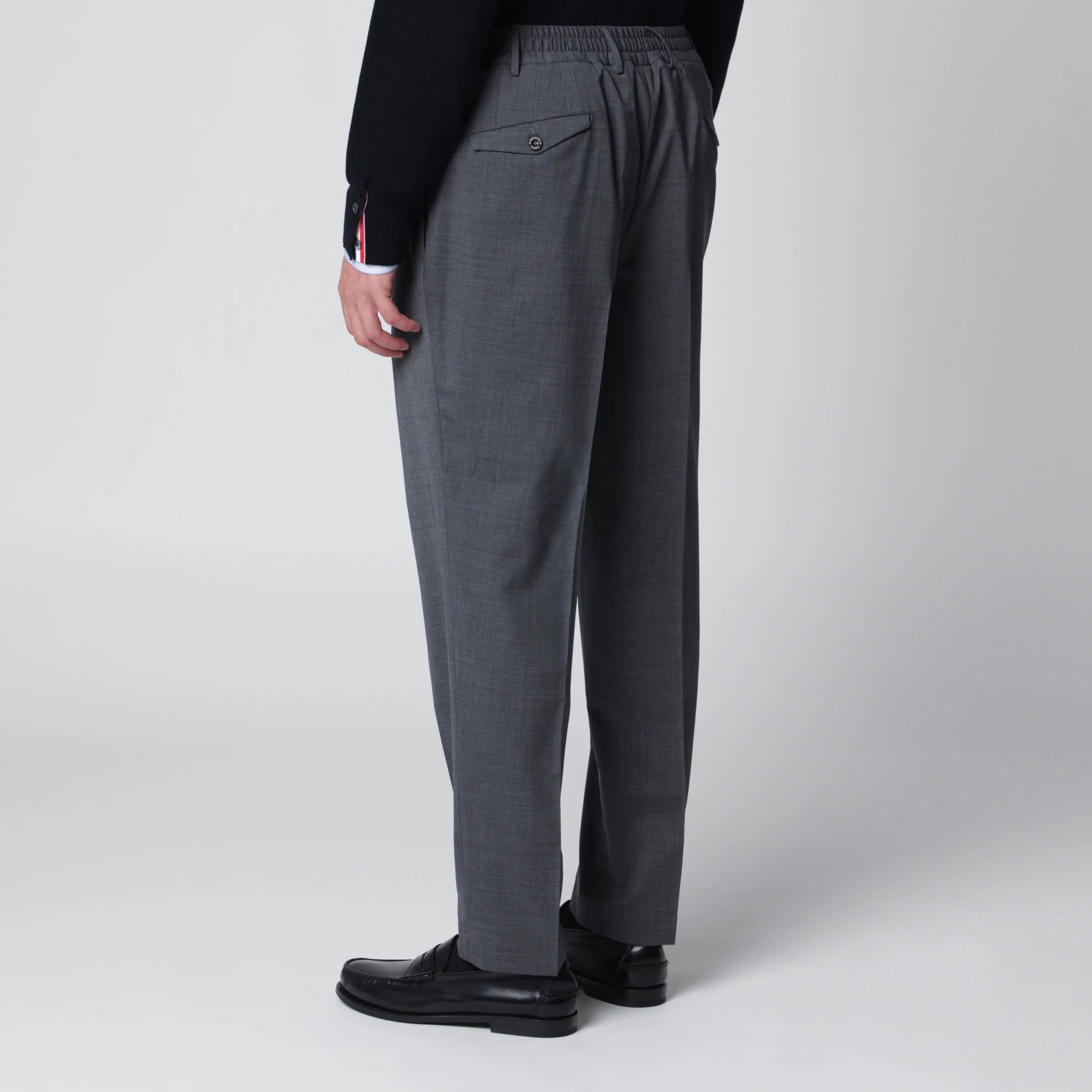 Santaniello Dark grey trousers in wool blend