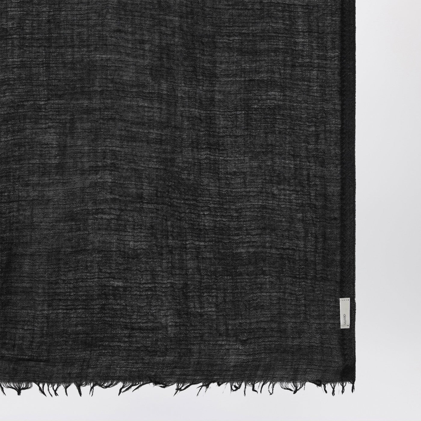 Destin Black silk and cashmere-blend scarf