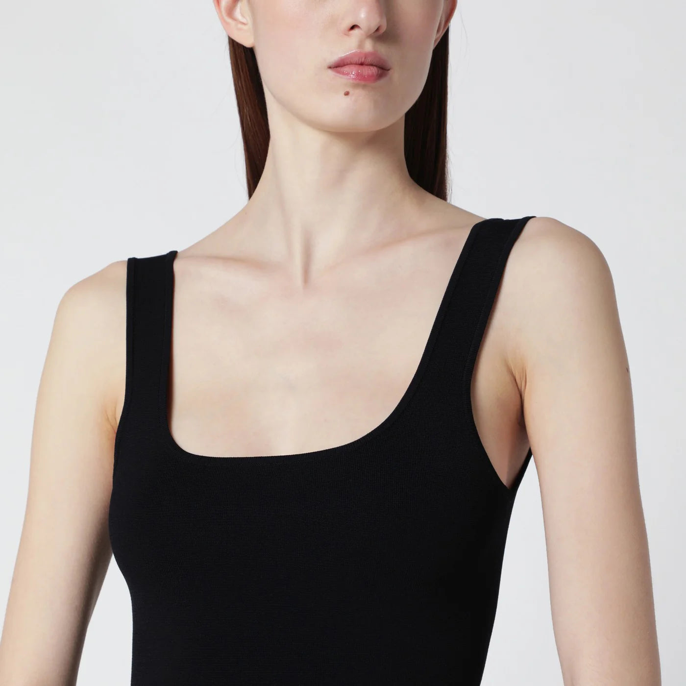 Entire Studios Black fitted dress in viscose jersey