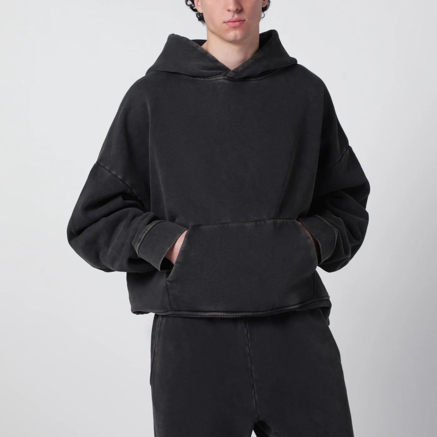 Entire Studios Washed black cotton sweatshirt