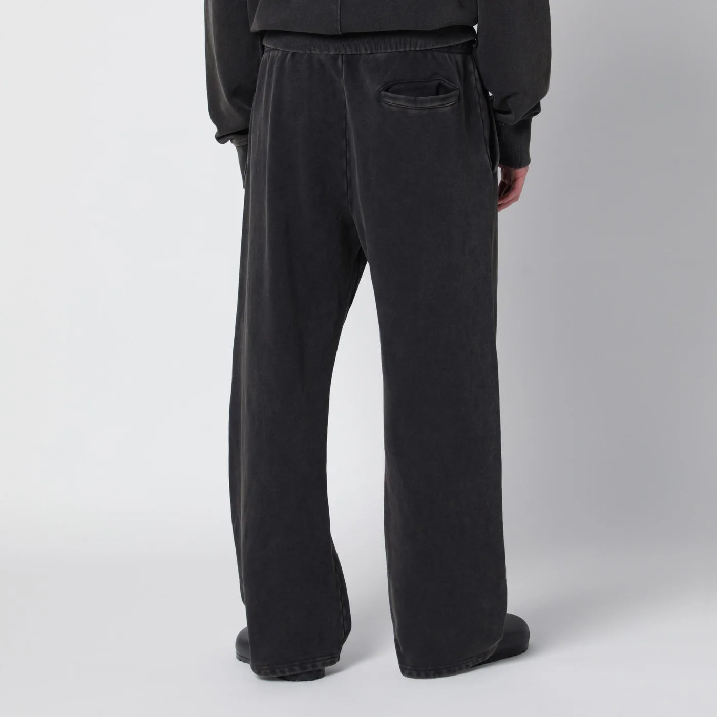 Entire Studios Washed black cotton jogging trousers