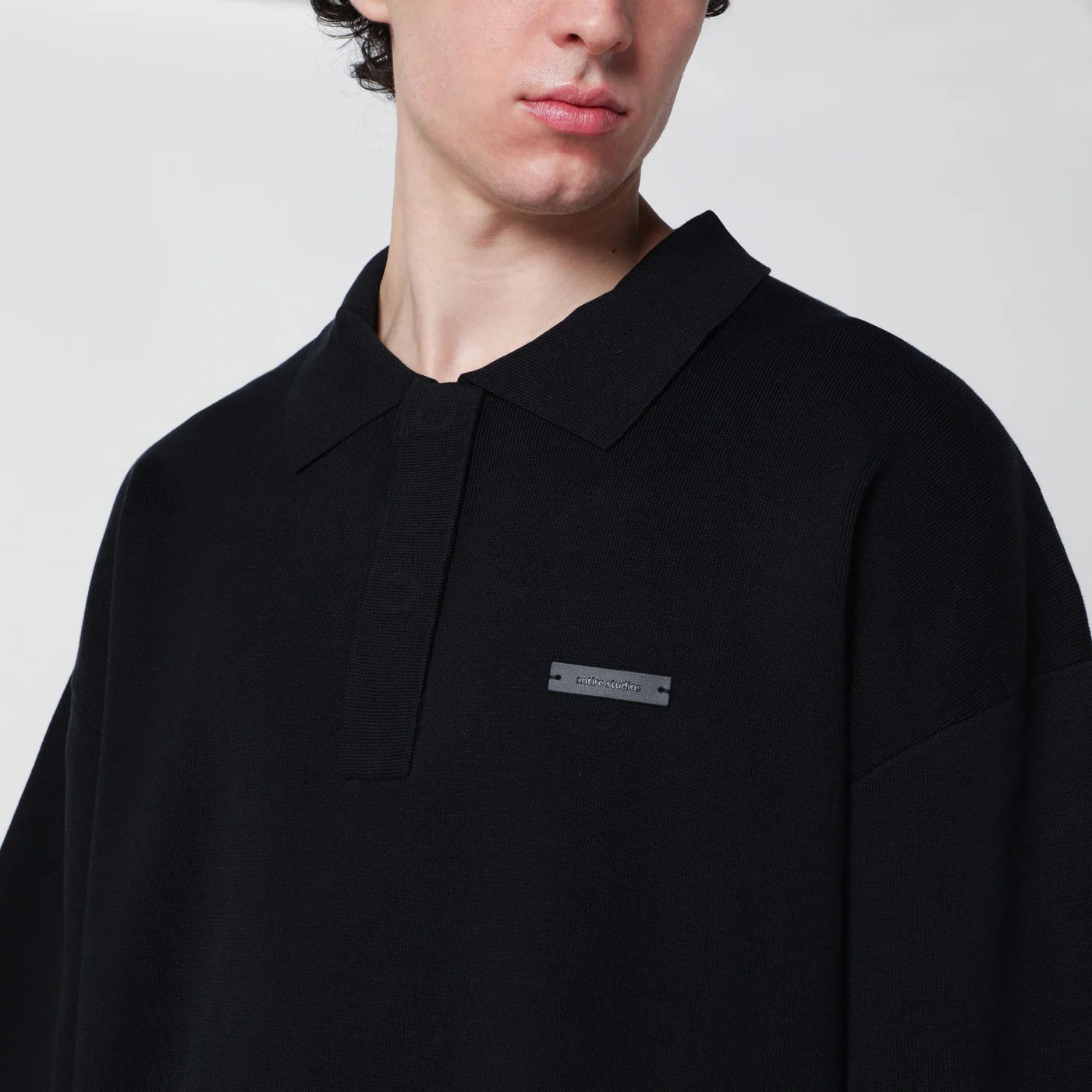 Entire Studios Black long-sleeve polo