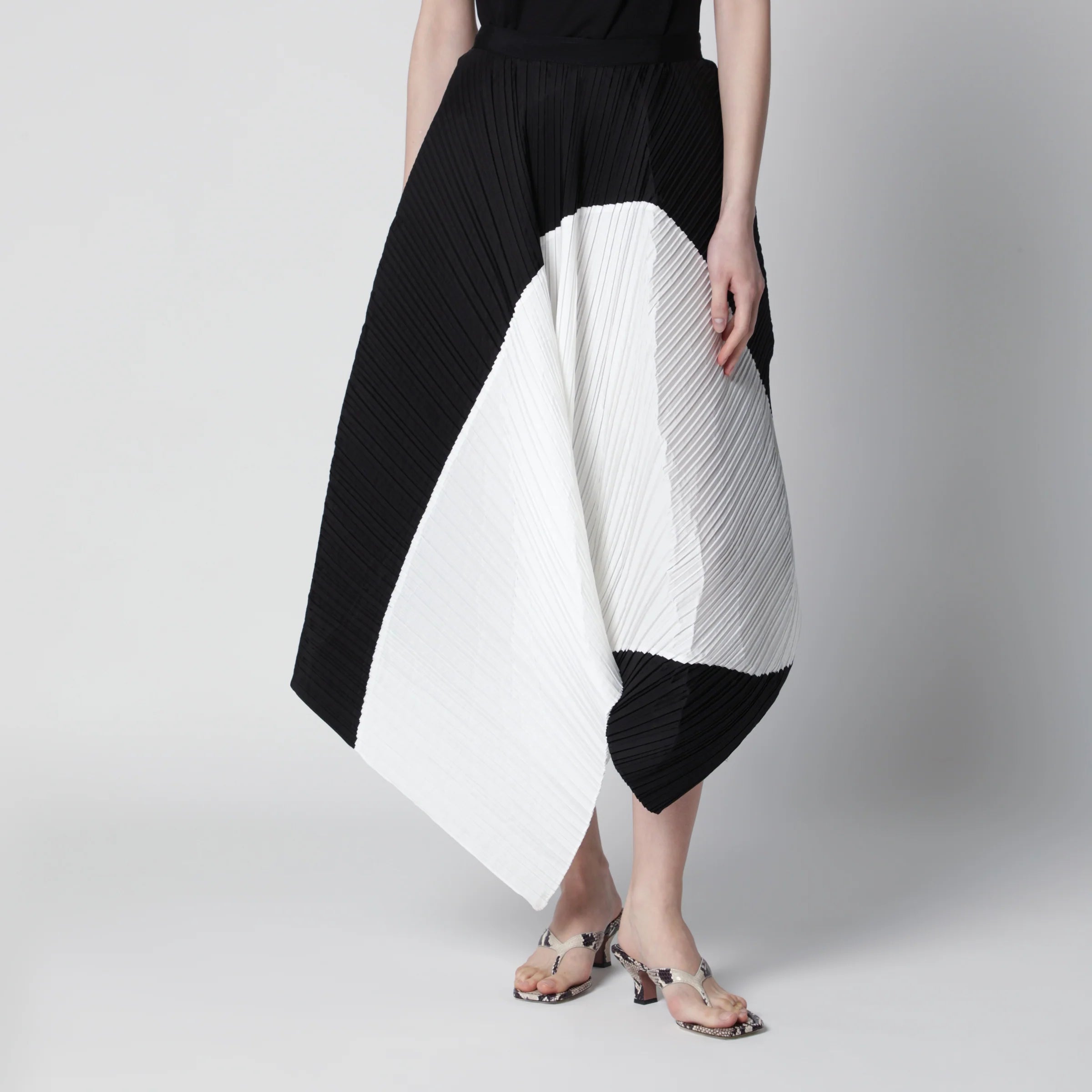 Entire Studios Asymmetric pleated black skirt