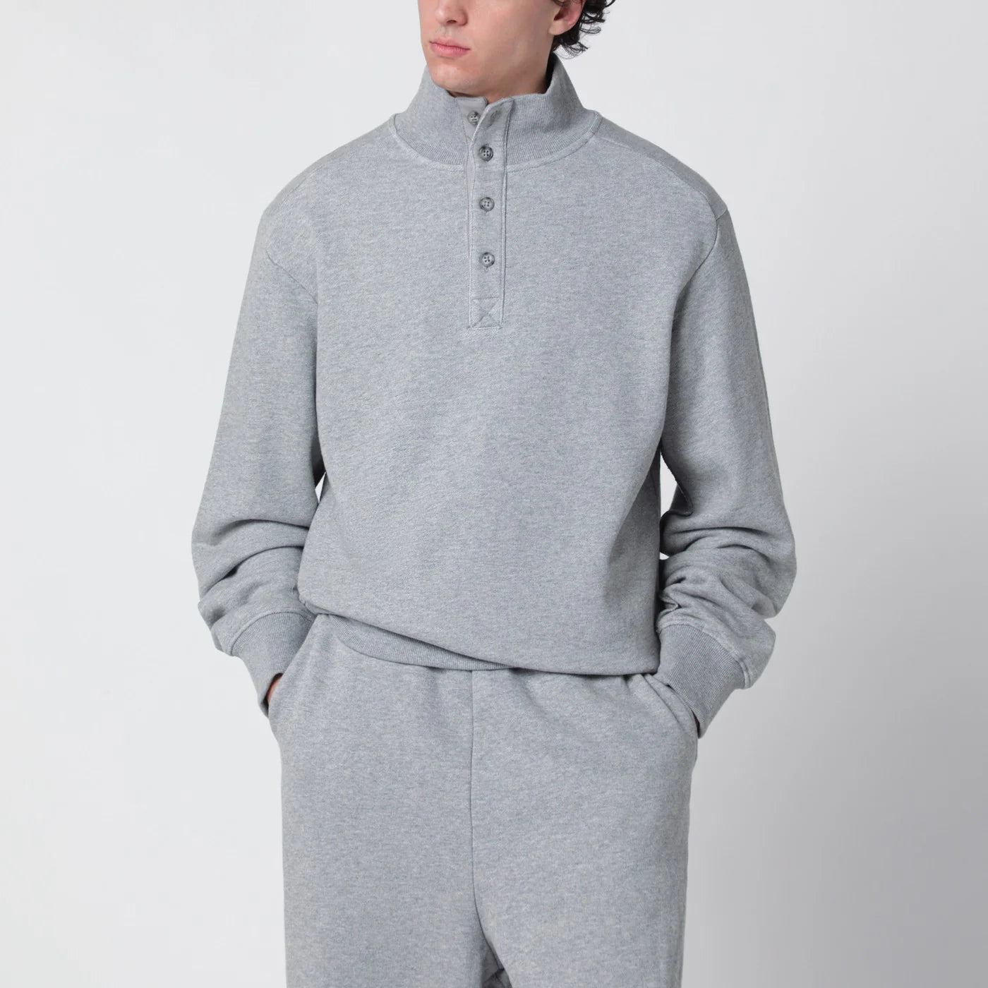 Entire Studios Grey cotton buttoned sweater