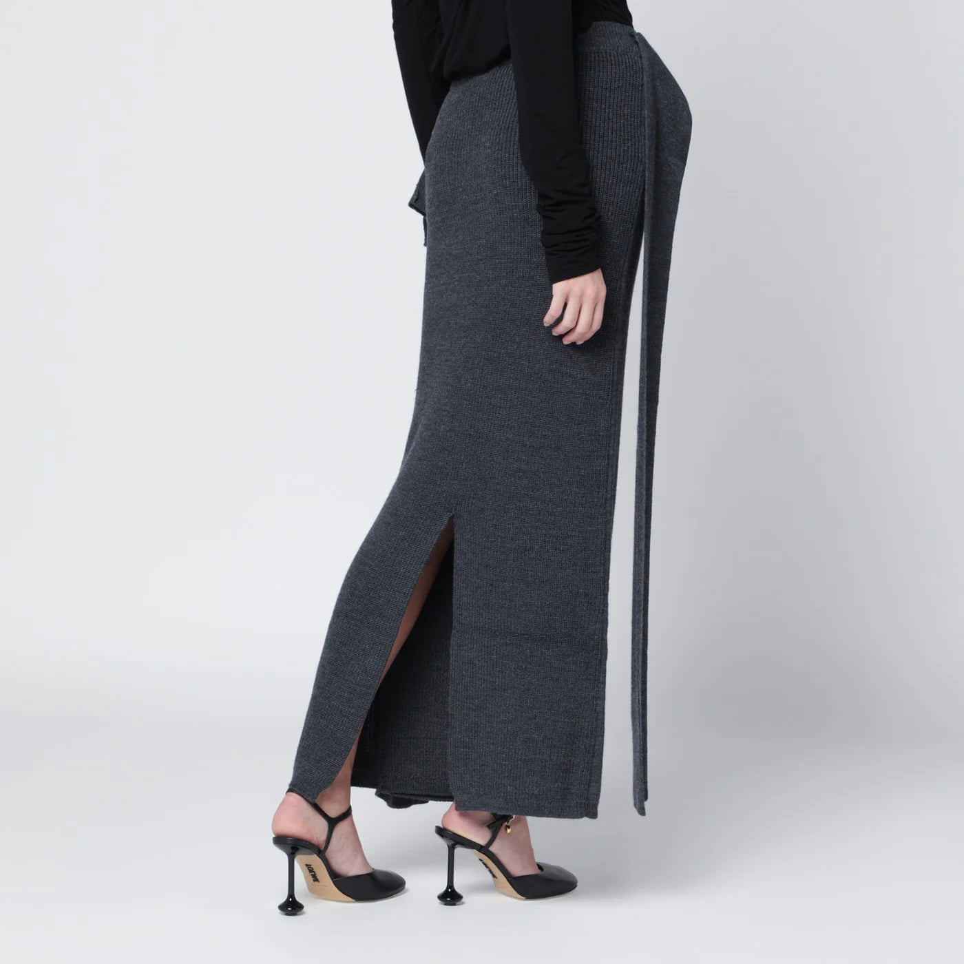 Entire Studios Long grey wool skirt