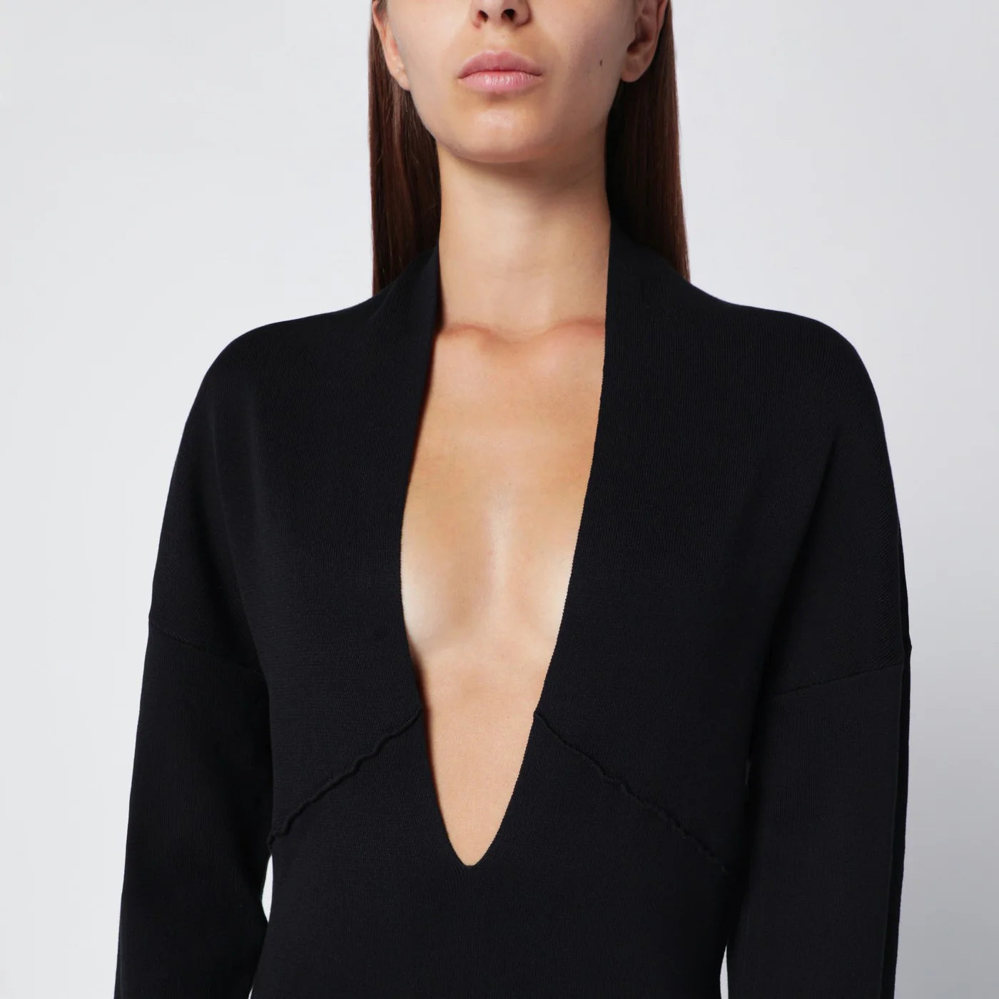 Entire Studios Black long dress with wide neckline