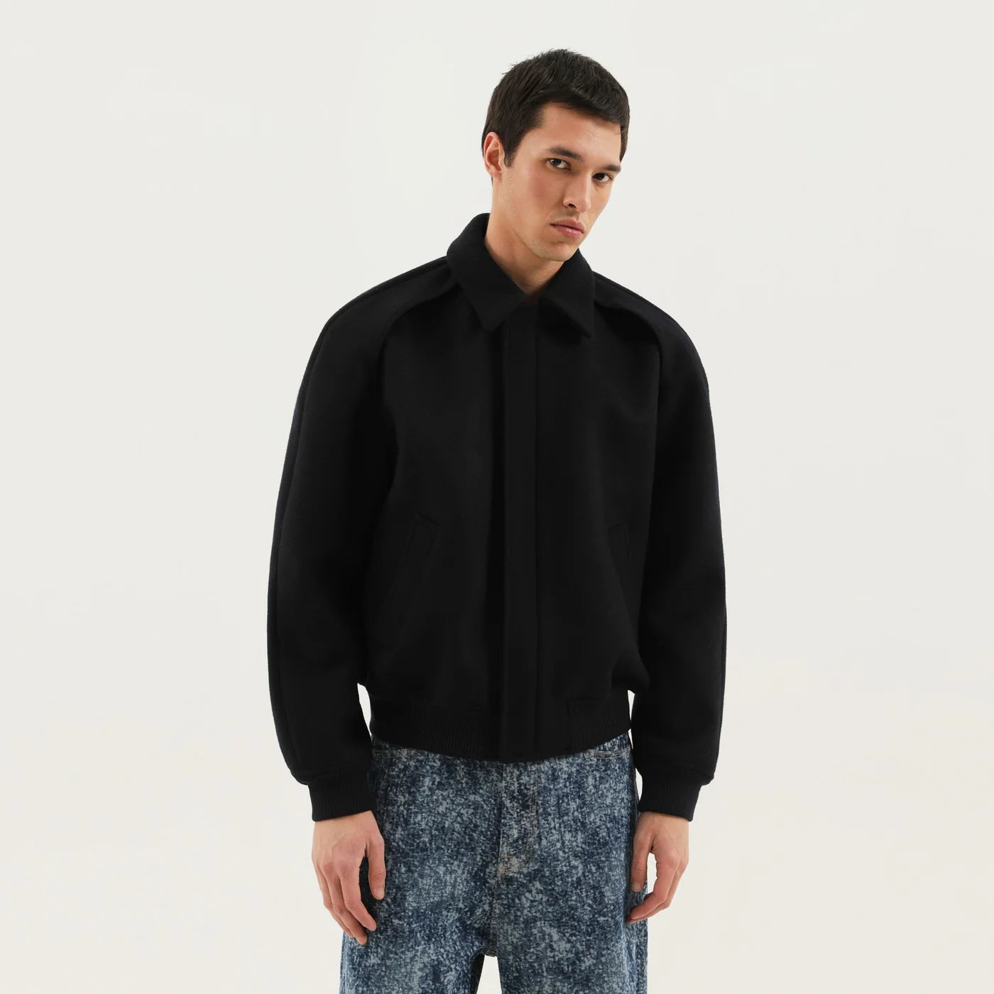 1989 STUDIO Magic bomber in blue wool