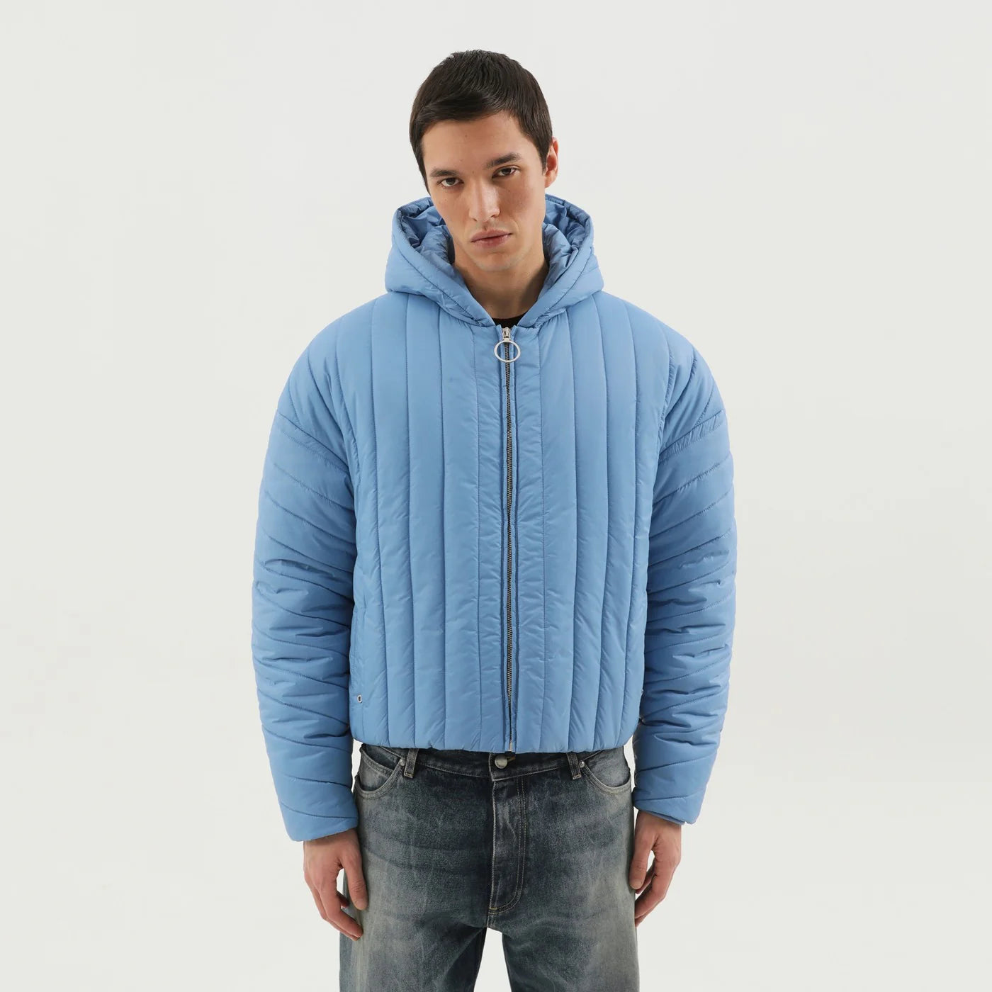 1989 STUDIO Light blue quilted down jacket