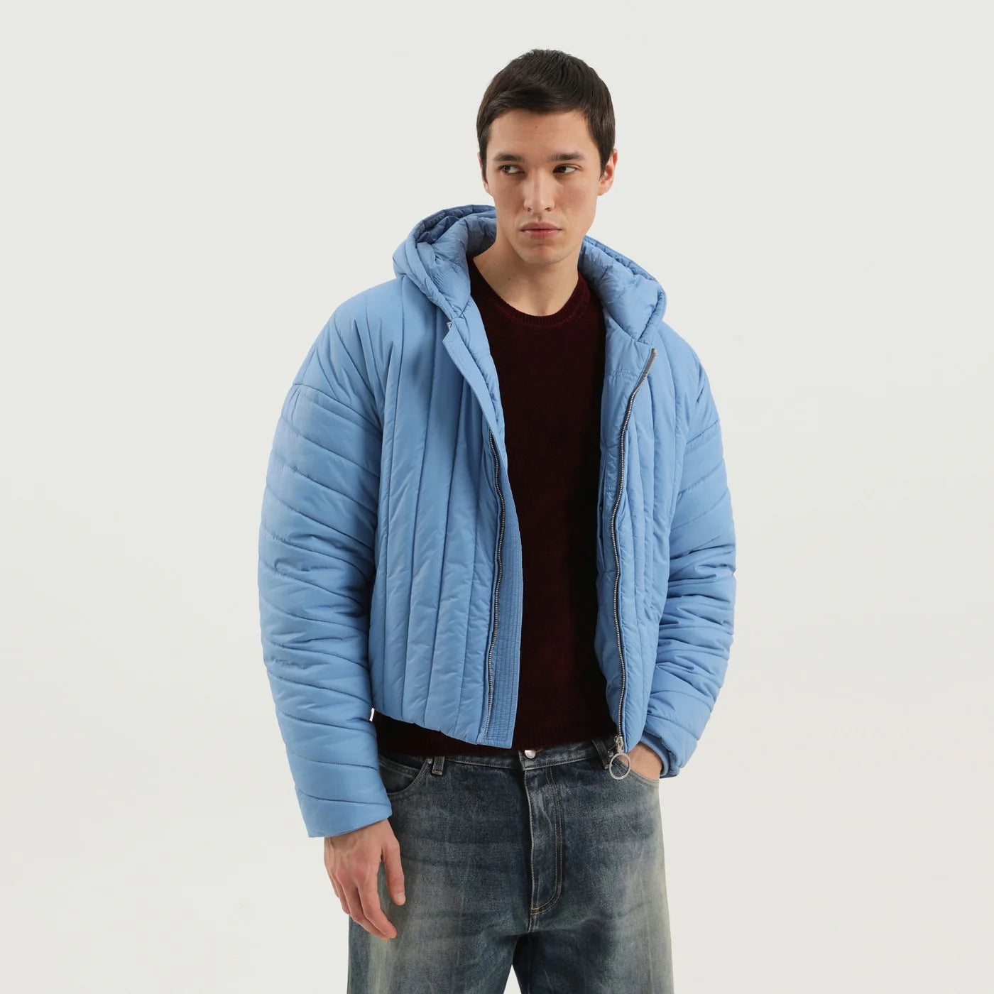1989 STUDIO Light blue quilted down jacket