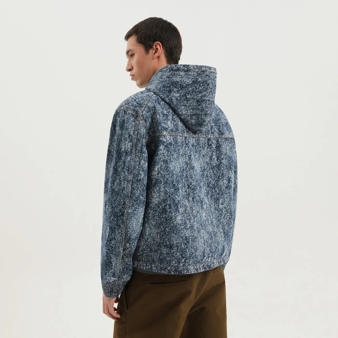 1989 STUDIO Denim marbled zip hoodie
