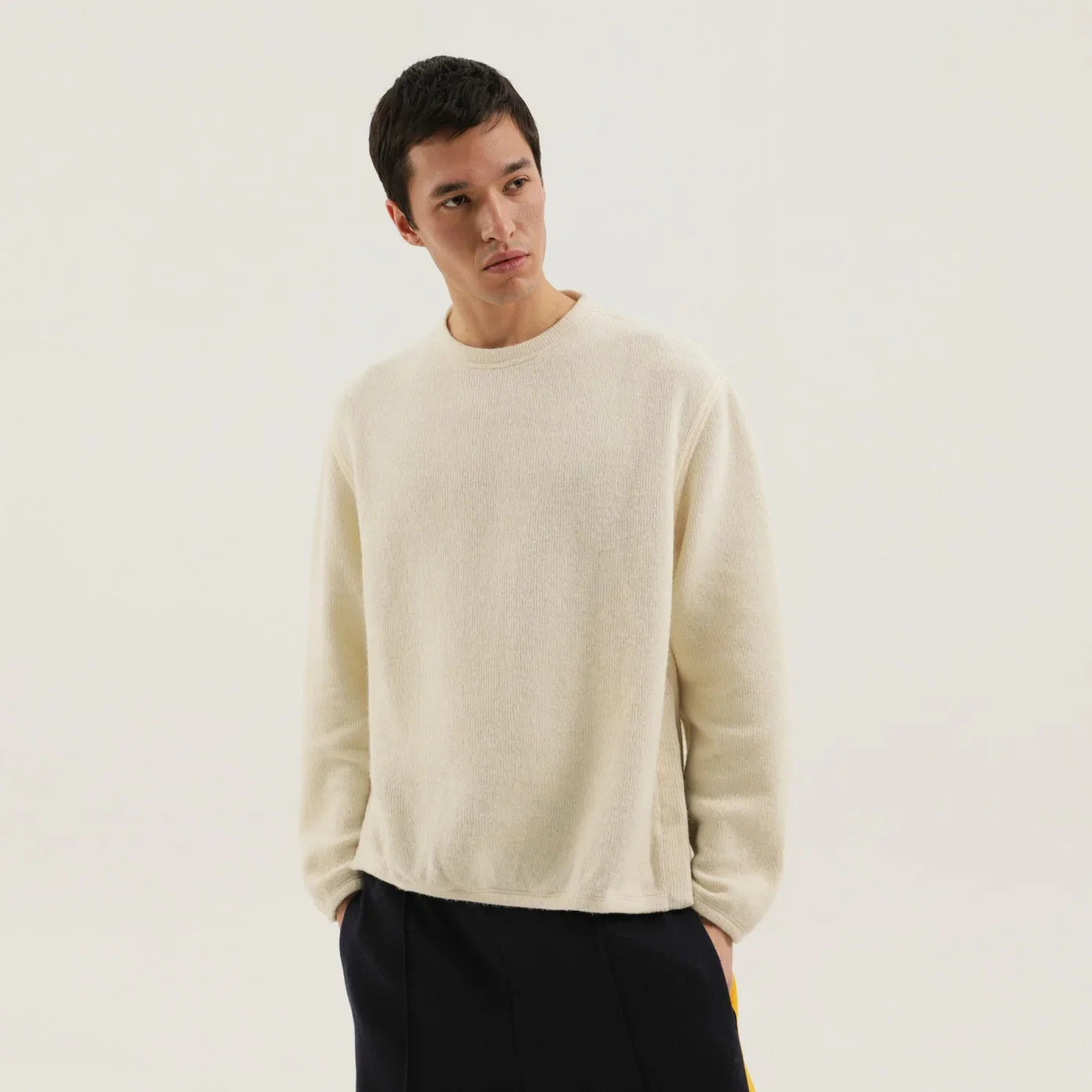 1989 STUDIO White ribbed sweater with slits