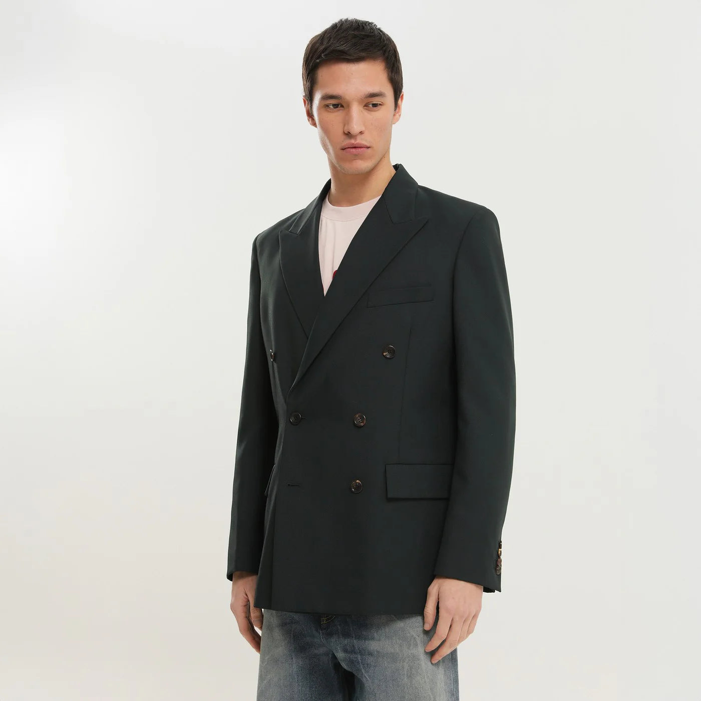 1989 STUDIO Dark green double-breasted blazer